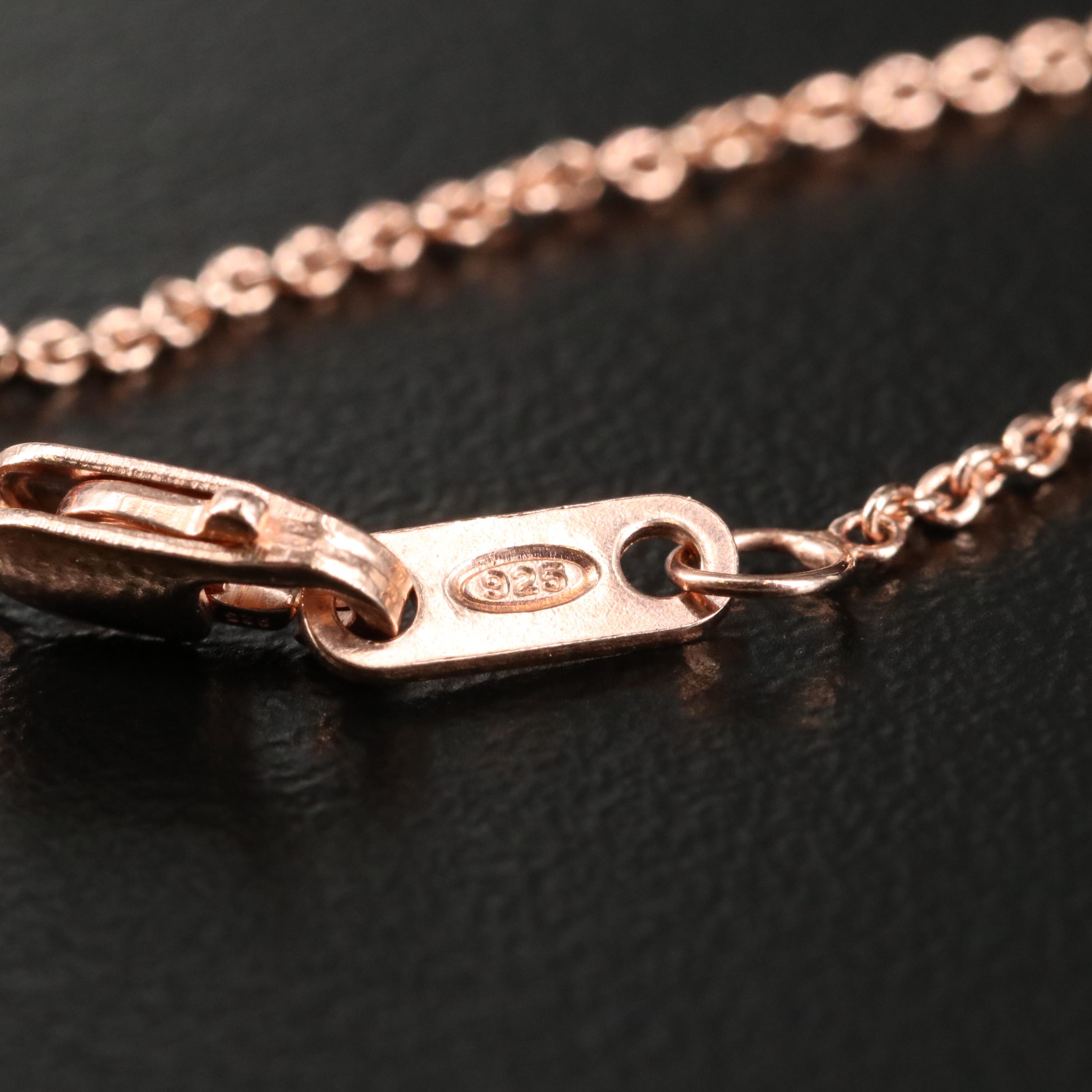 Sterling Glass and Cubic Zirconia Pendant Necklace