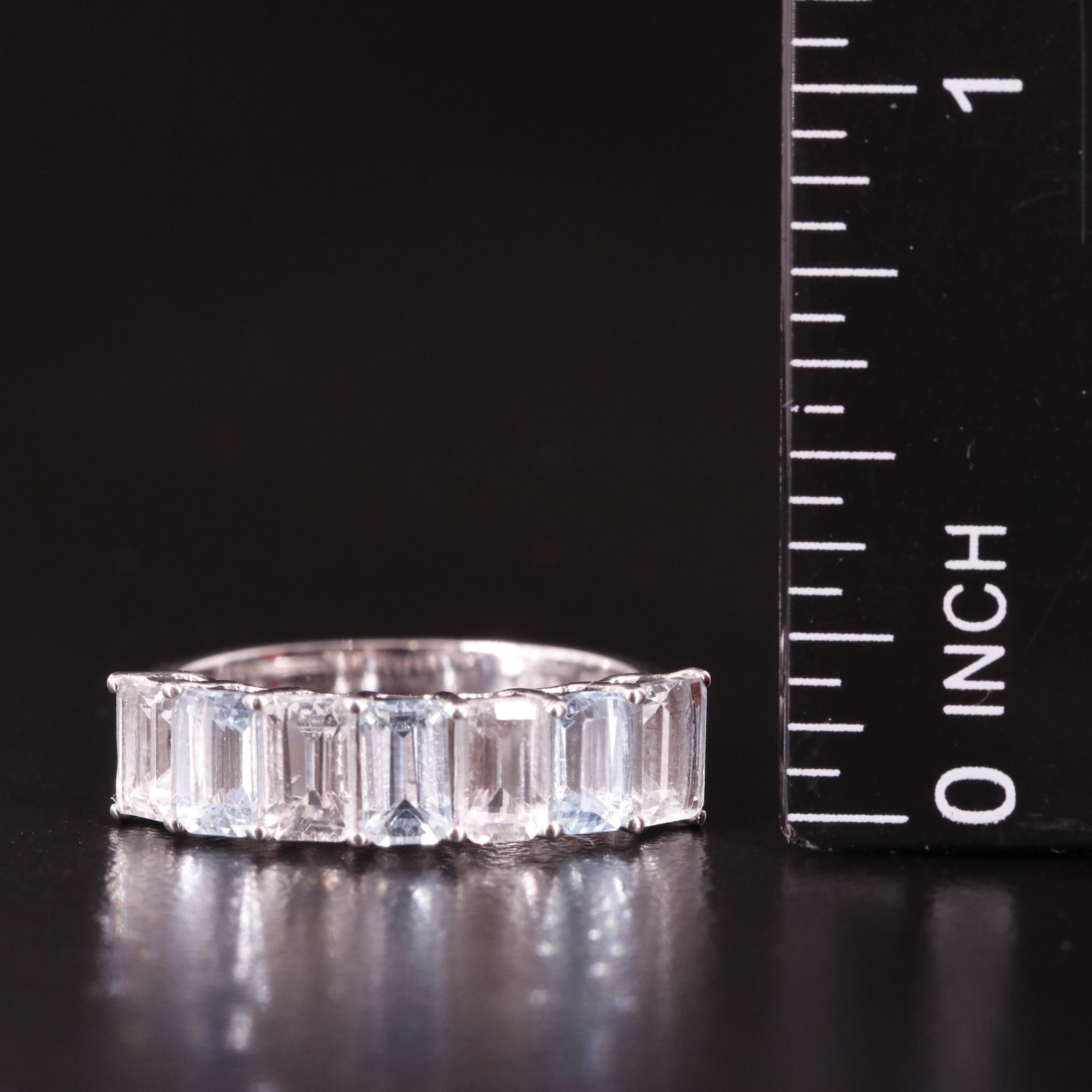 Sterling Blue and White Topaz Band