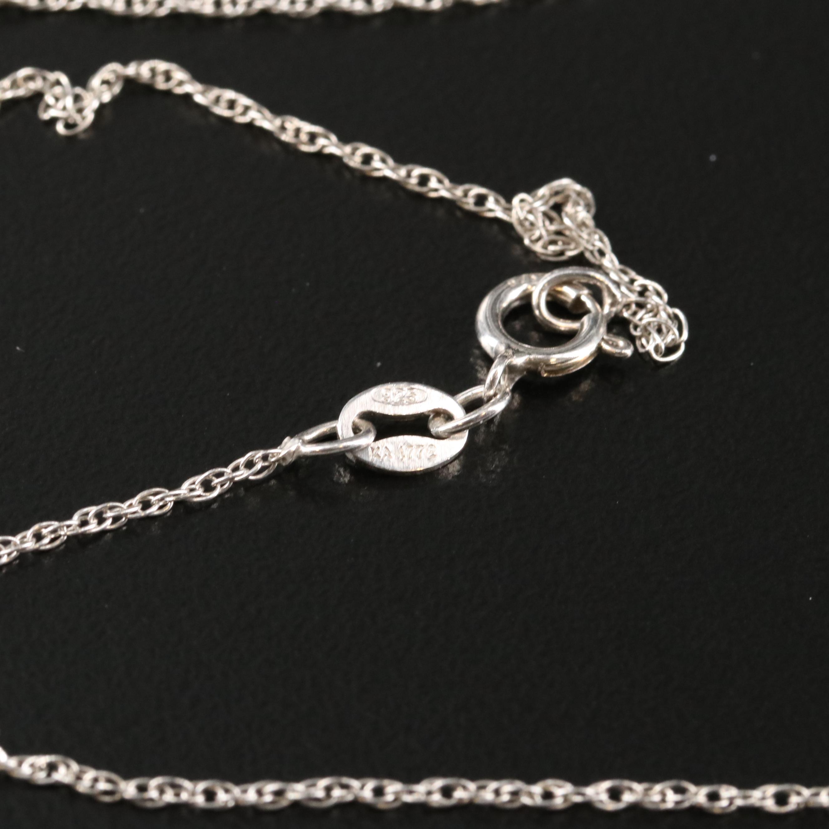 Sterling Topaz and Cubic Zirconia Cross Pendant Necklace