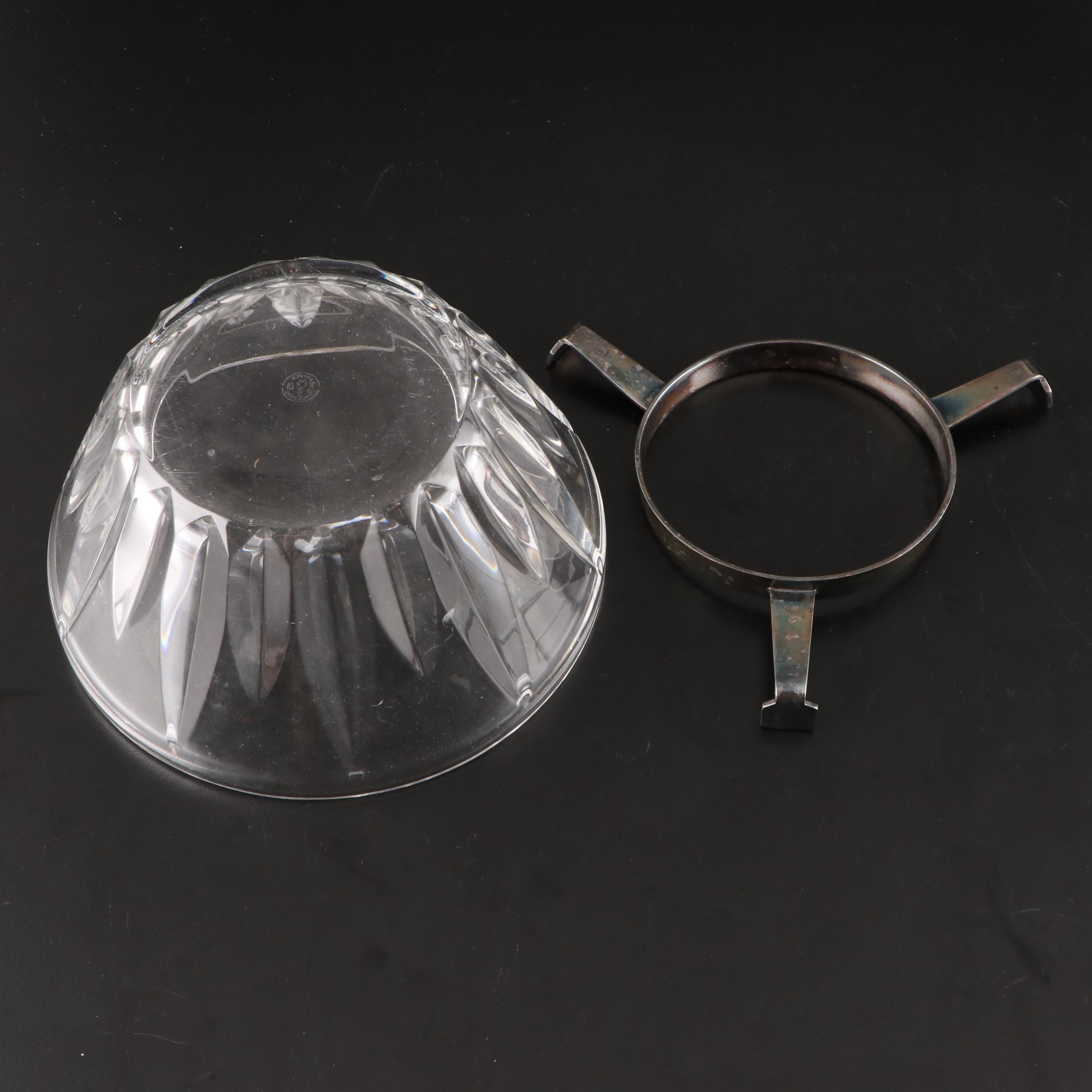 Baccarat "Biarritz" Crystal Caviar Bowl with Shrimp Cocktail Bowls