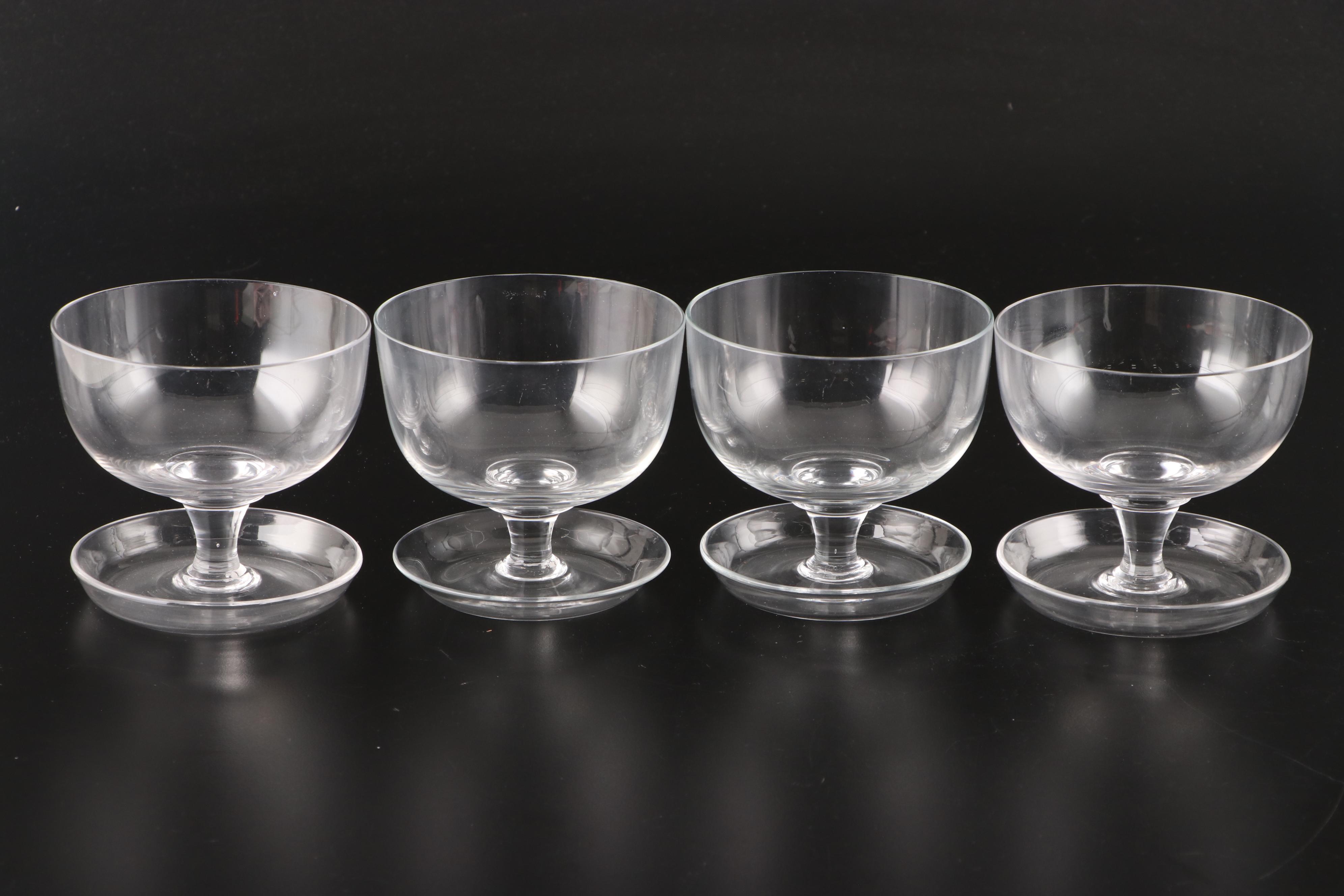 Baccarat "Biarritz" Crystal Caviar Bowl with Shrimp Cocktail Bowls