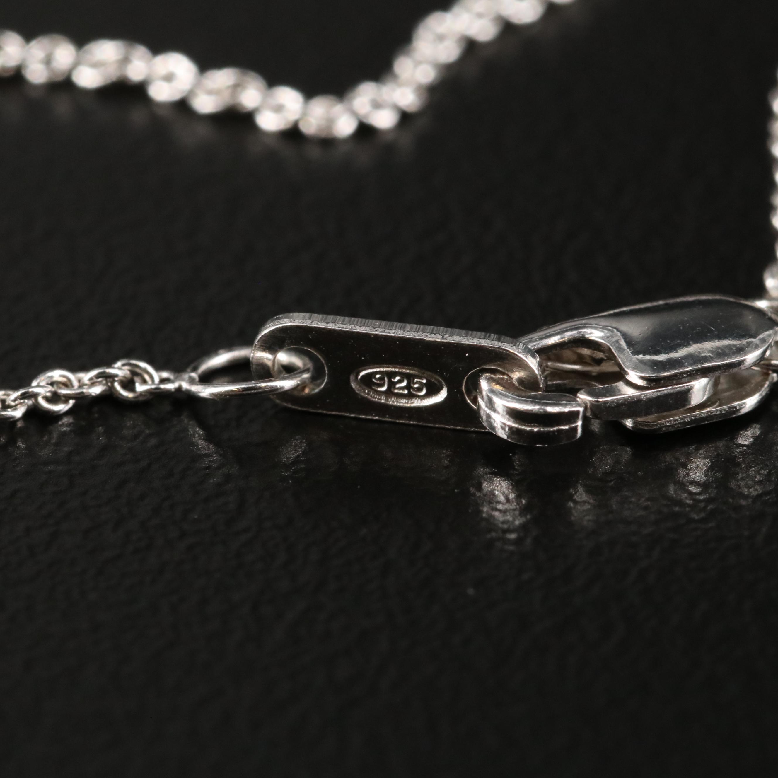 Sterling Sapphire and Topaz Cluster Pendant Necklace