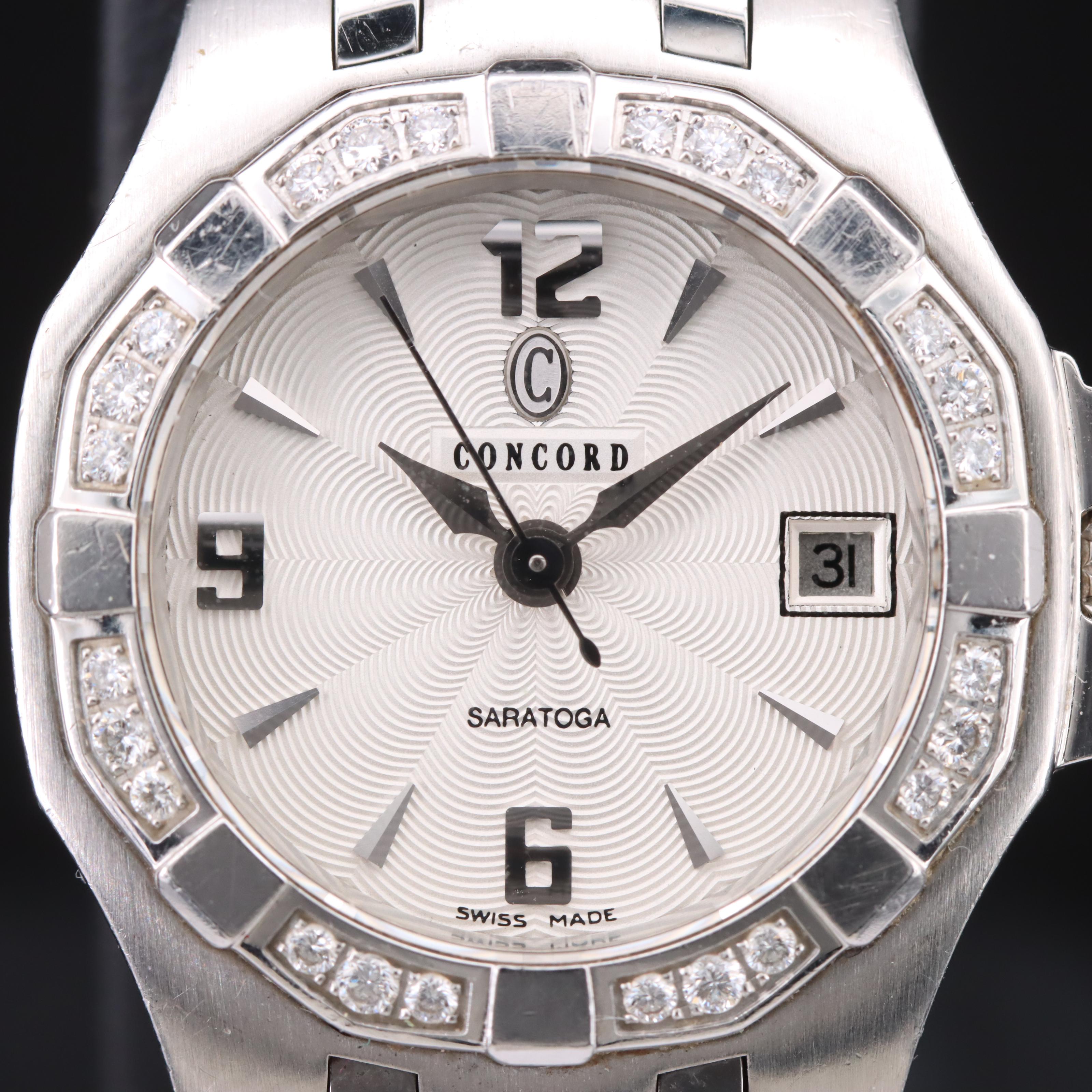 Concord Saratoga Stainless Steel Diamond Watch