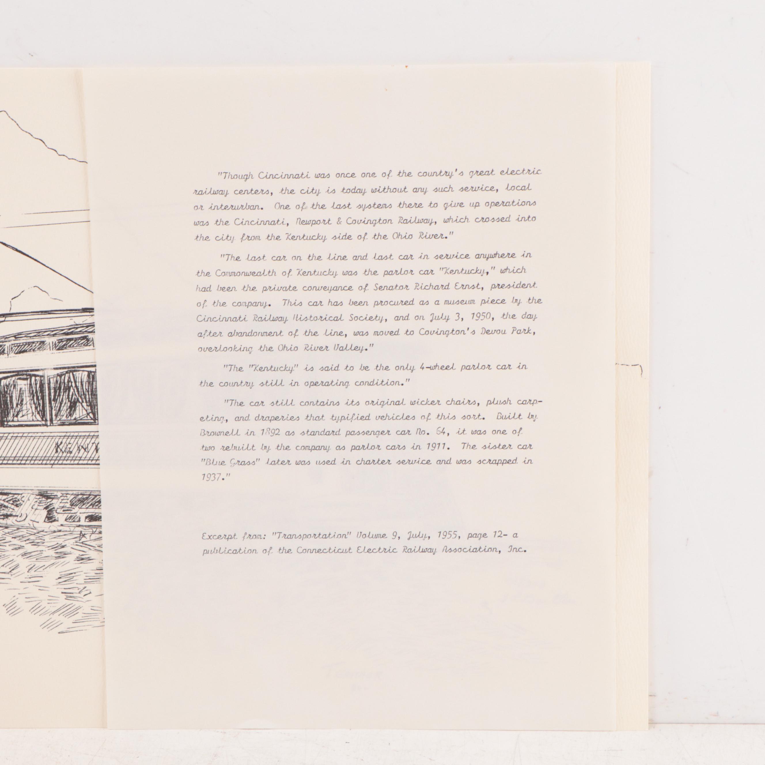 Thomas Gaither Lithograph "The 'Kentucky' "