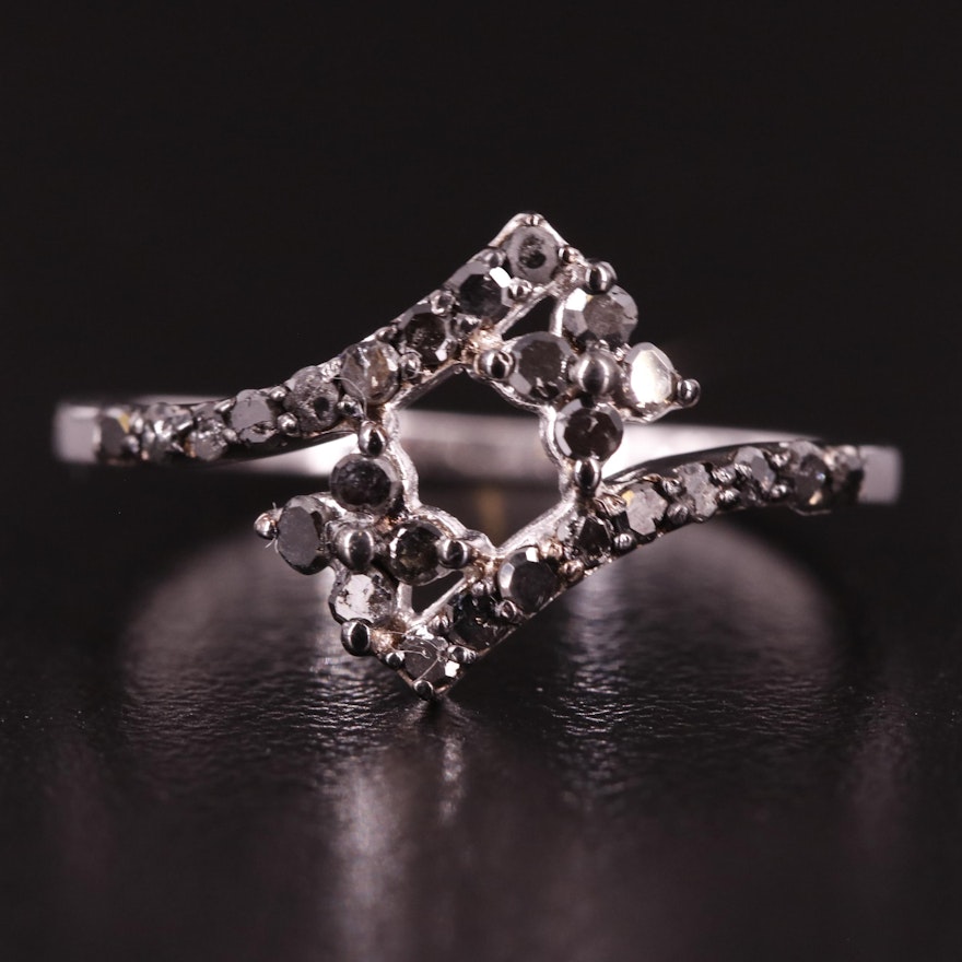 Sterling Diamond Crossover Ring