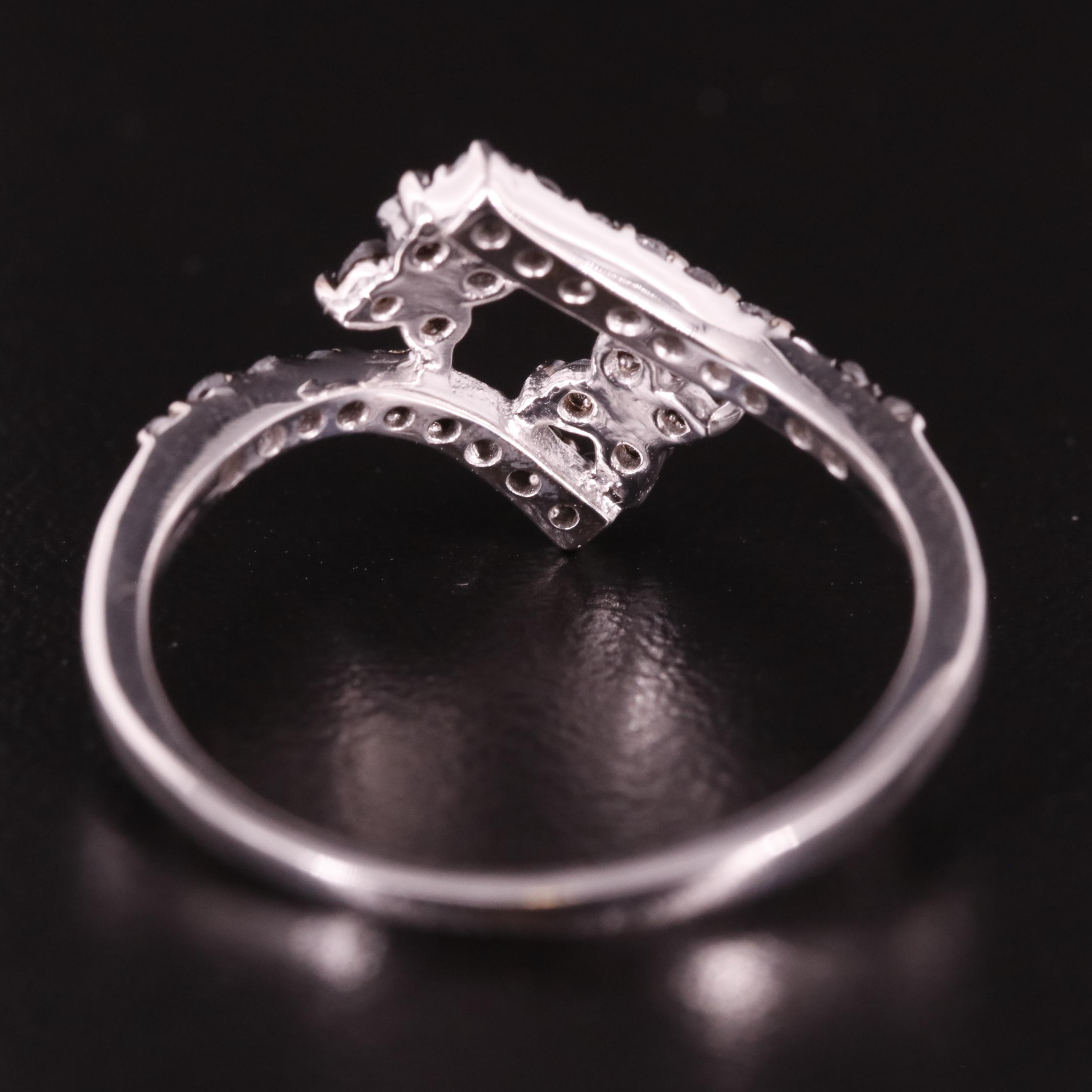 Sterling Diamond Crossover Ring