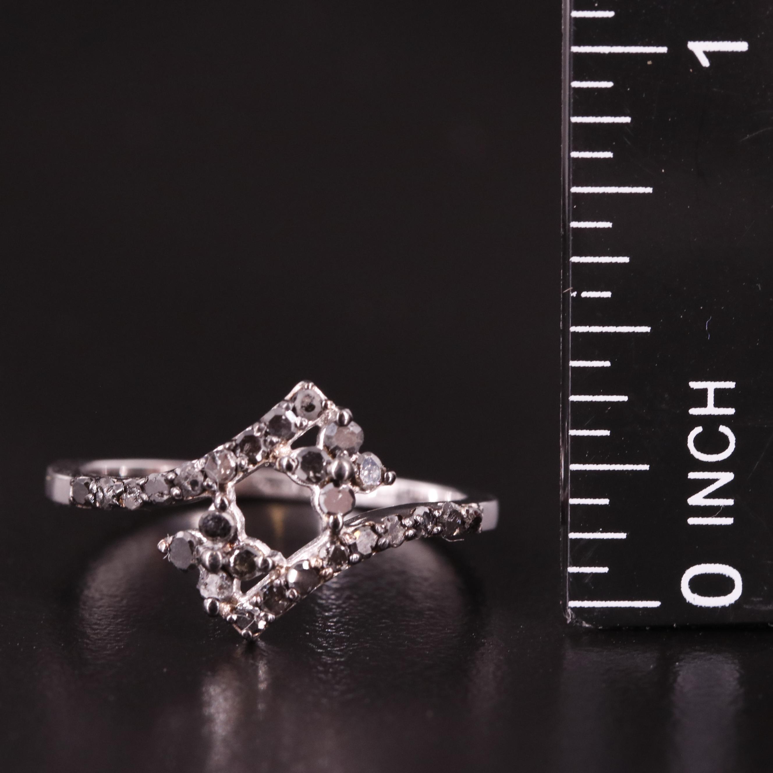 Sterling Diamond Crossover Ring
