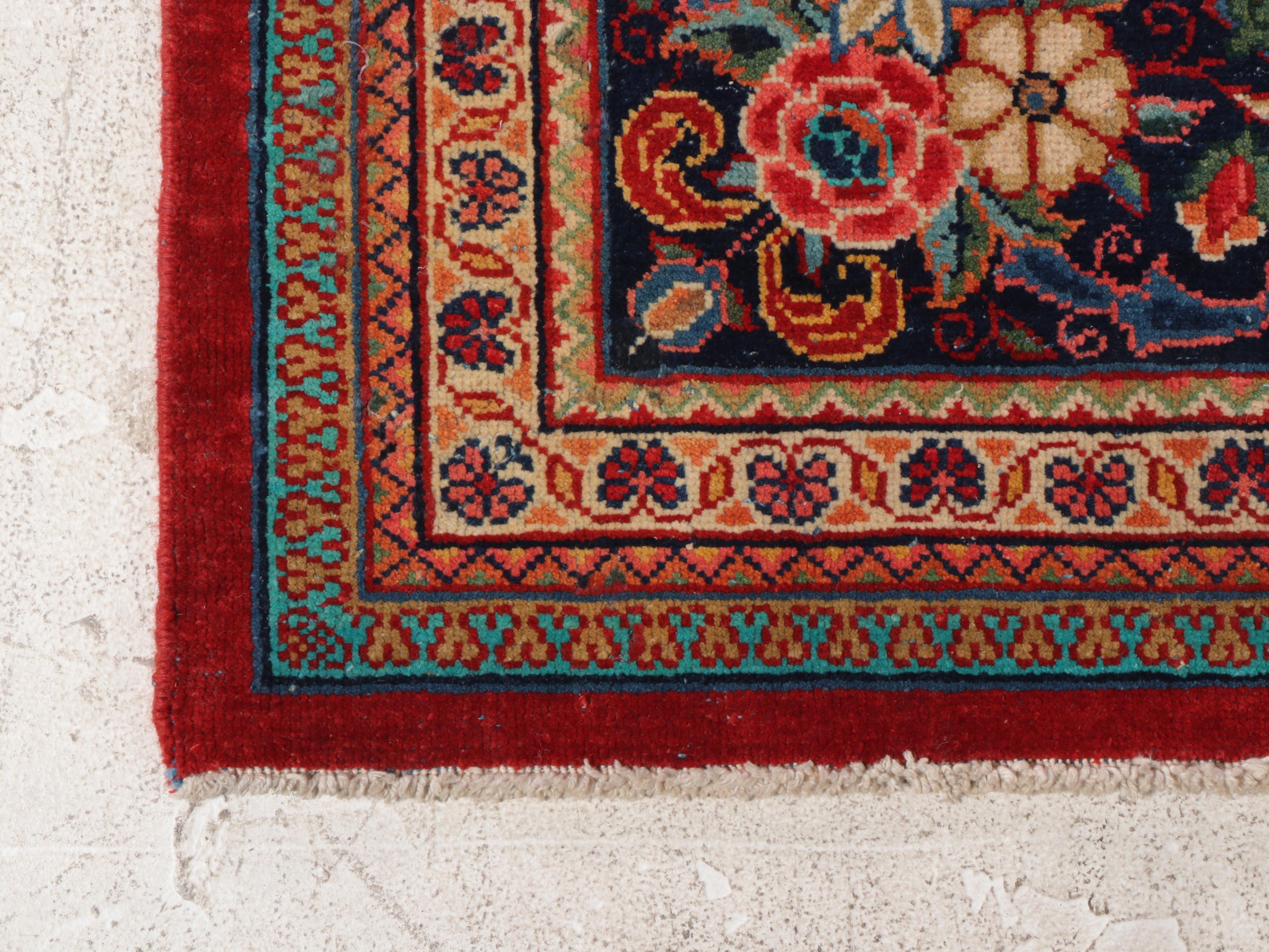 10'11 x 16' Hand-Knotted Persian Kashan Room-Sized Rug