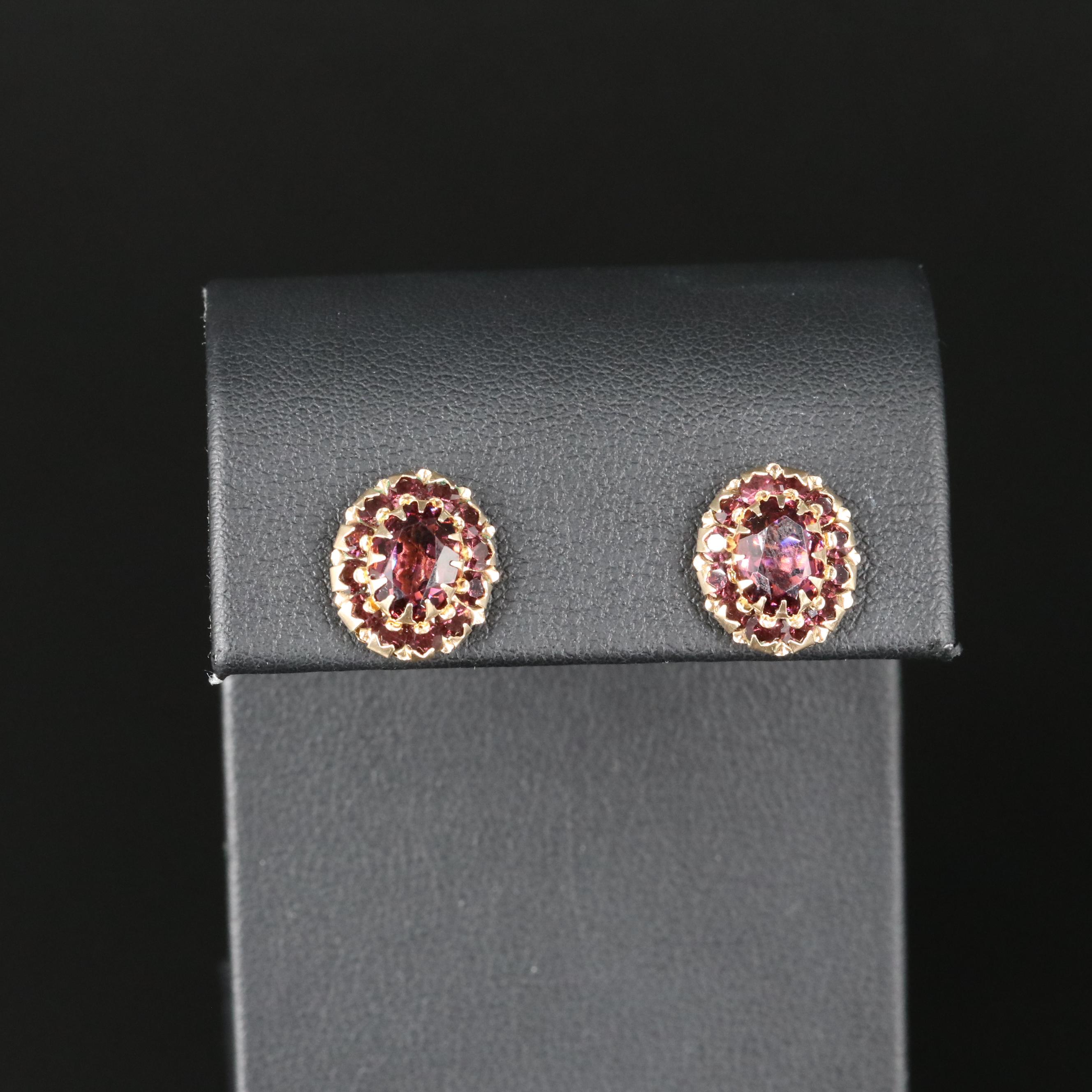 14K Glass Stud Earrings