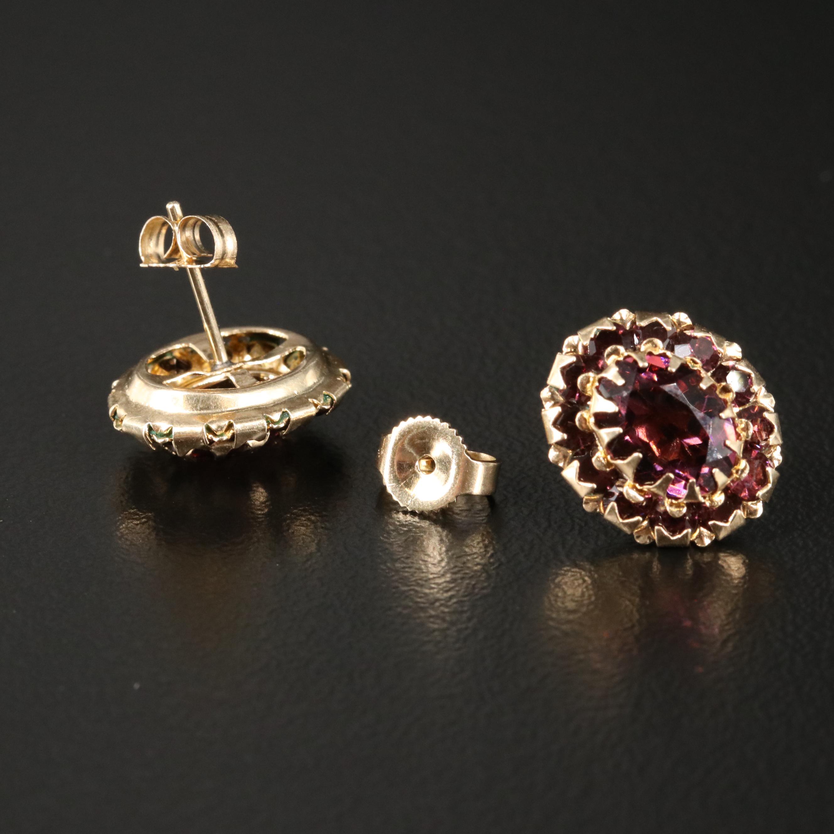 14K Glass Stud Earrings