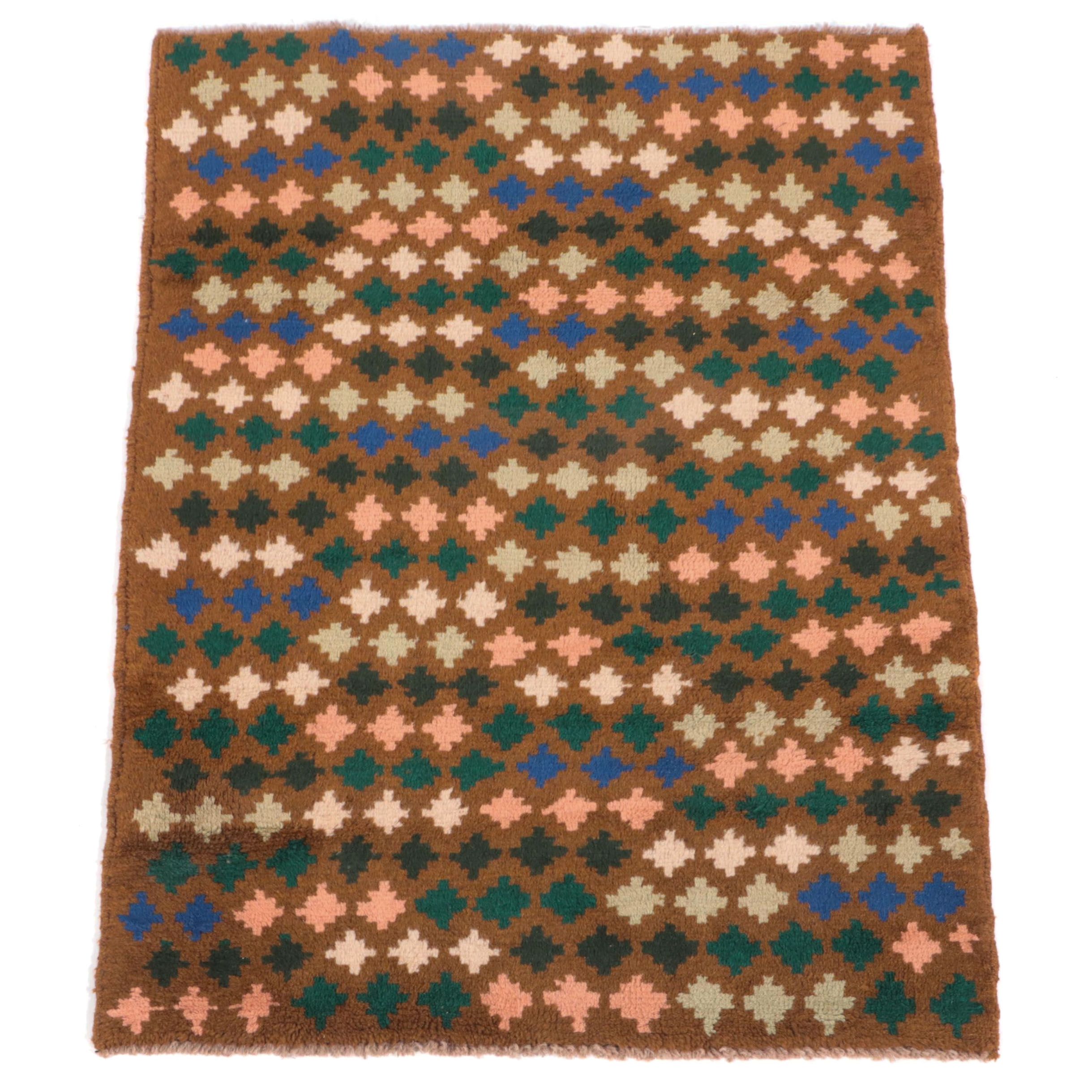 2'8 x 3'9 Hand-Knotted Afghan Baluch Accent Rug