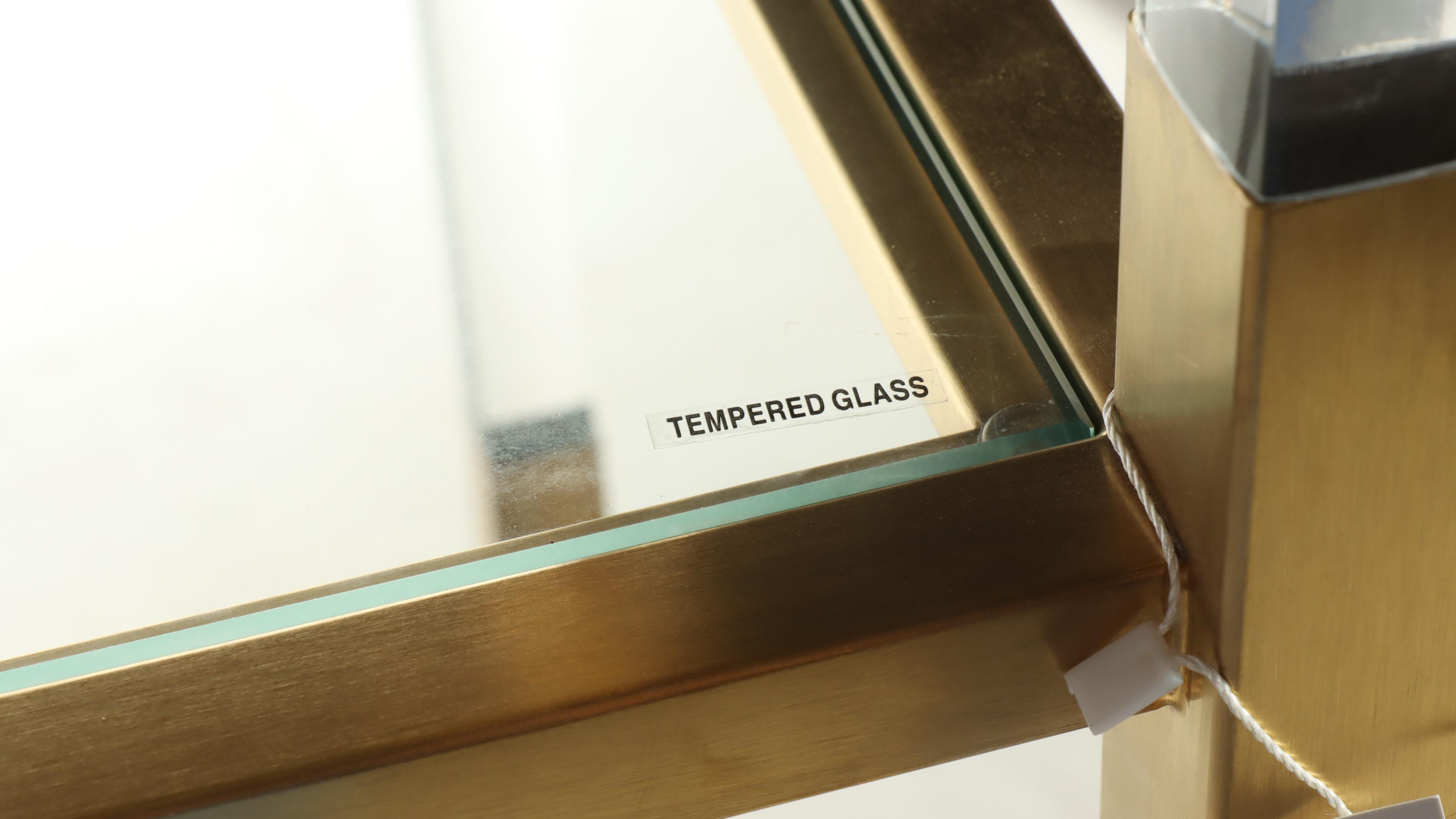 Blink Home Acrylic, Gold Tone Metal and Glass Shelf Étagère Bookcase