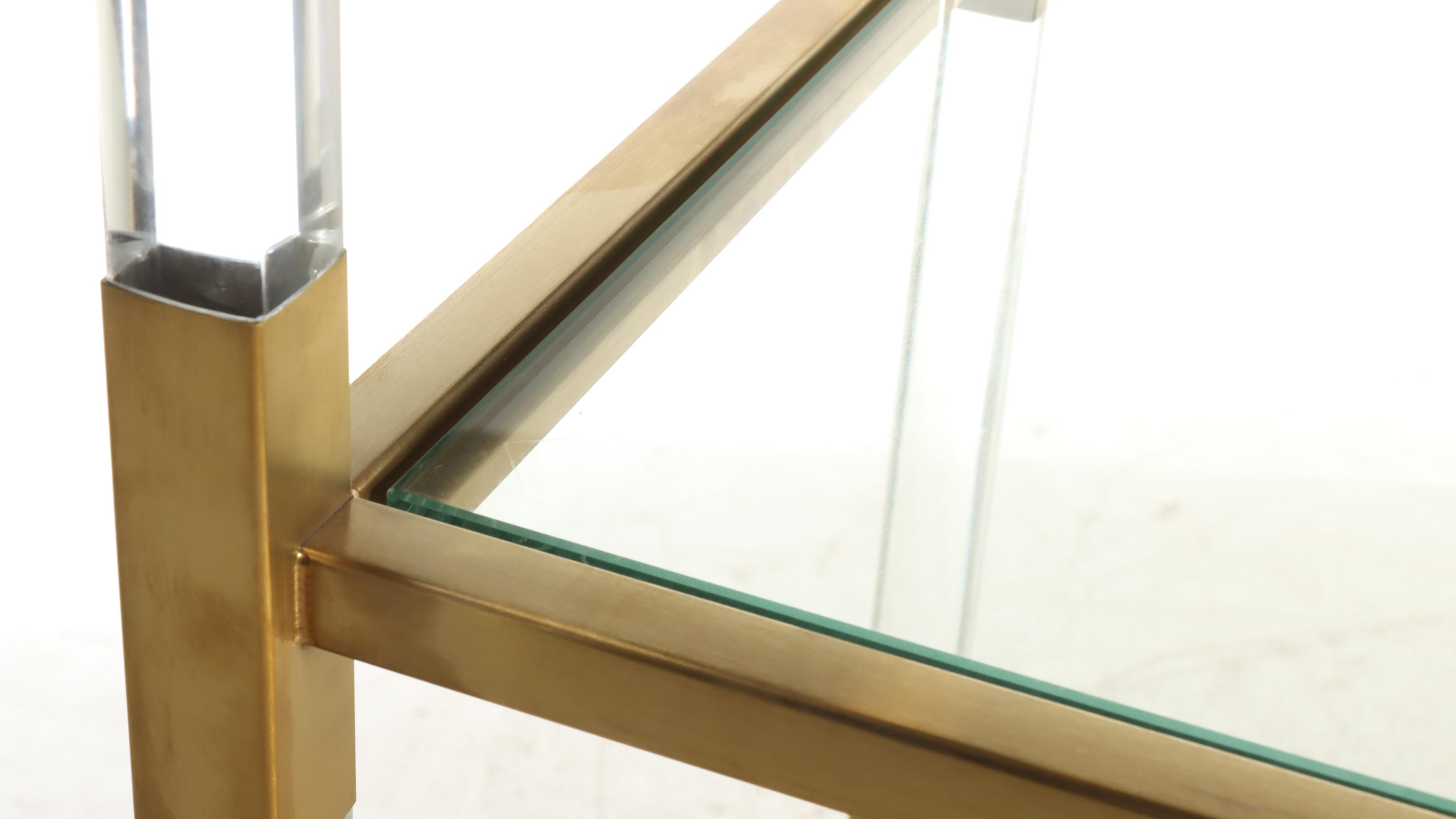 Blink Home Acrylic, Gold Tone Metal and Glass Shelf Étagère Bookcase