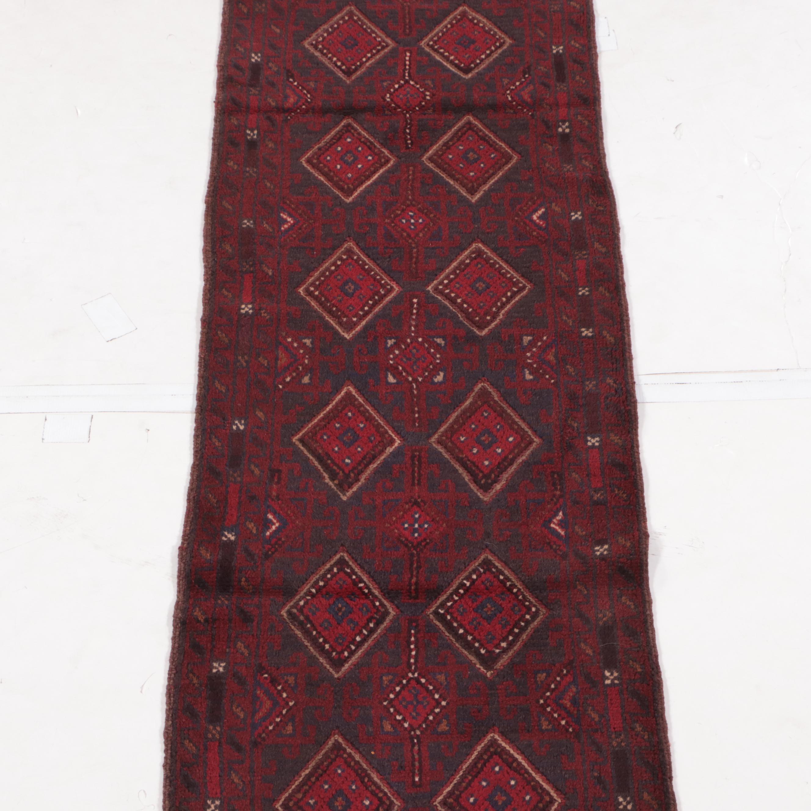 2' x 8'2 Hand-Knotted Afghan Mixed Technique Carpet Runner