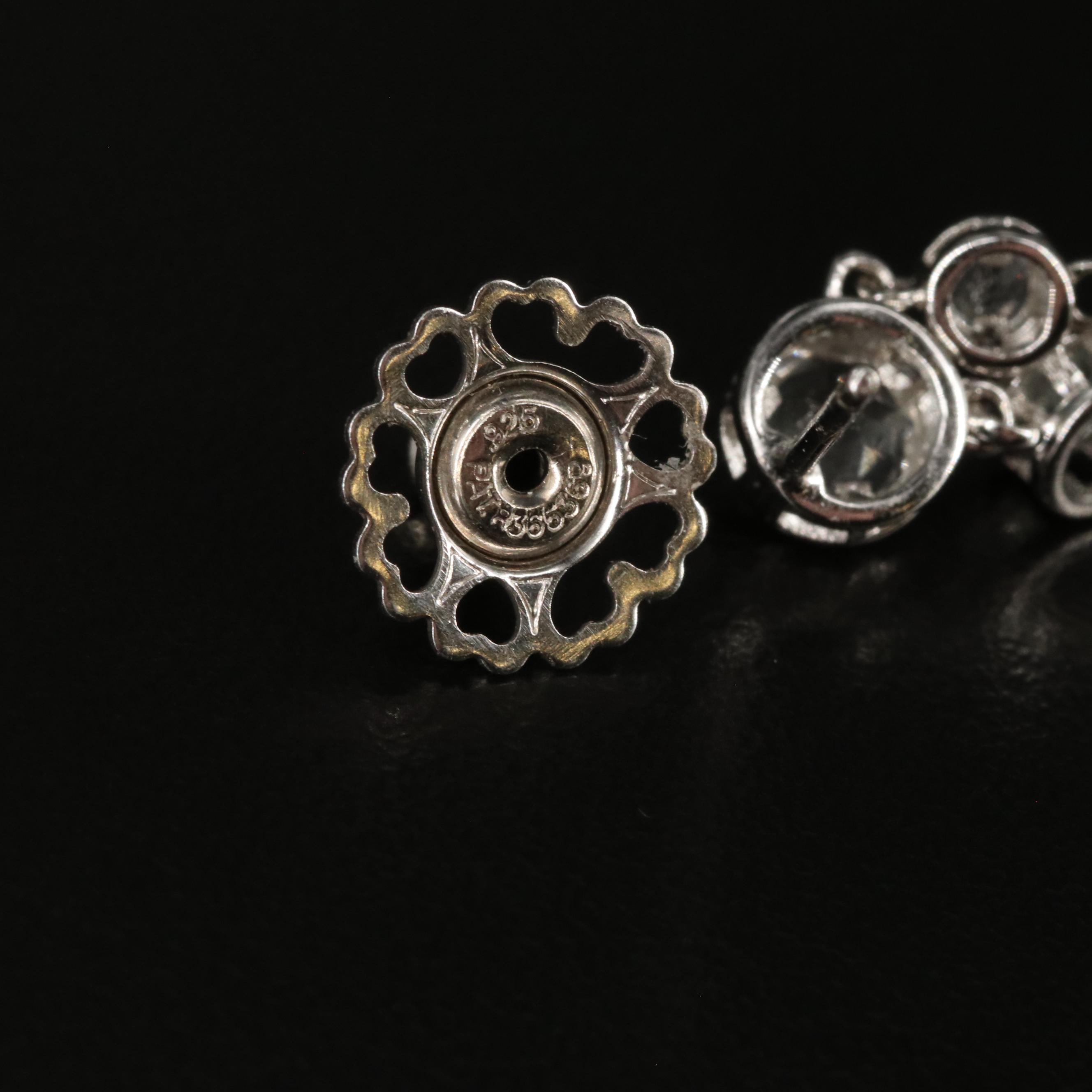 Sterling White Topaz and Pearl Drop Earrings