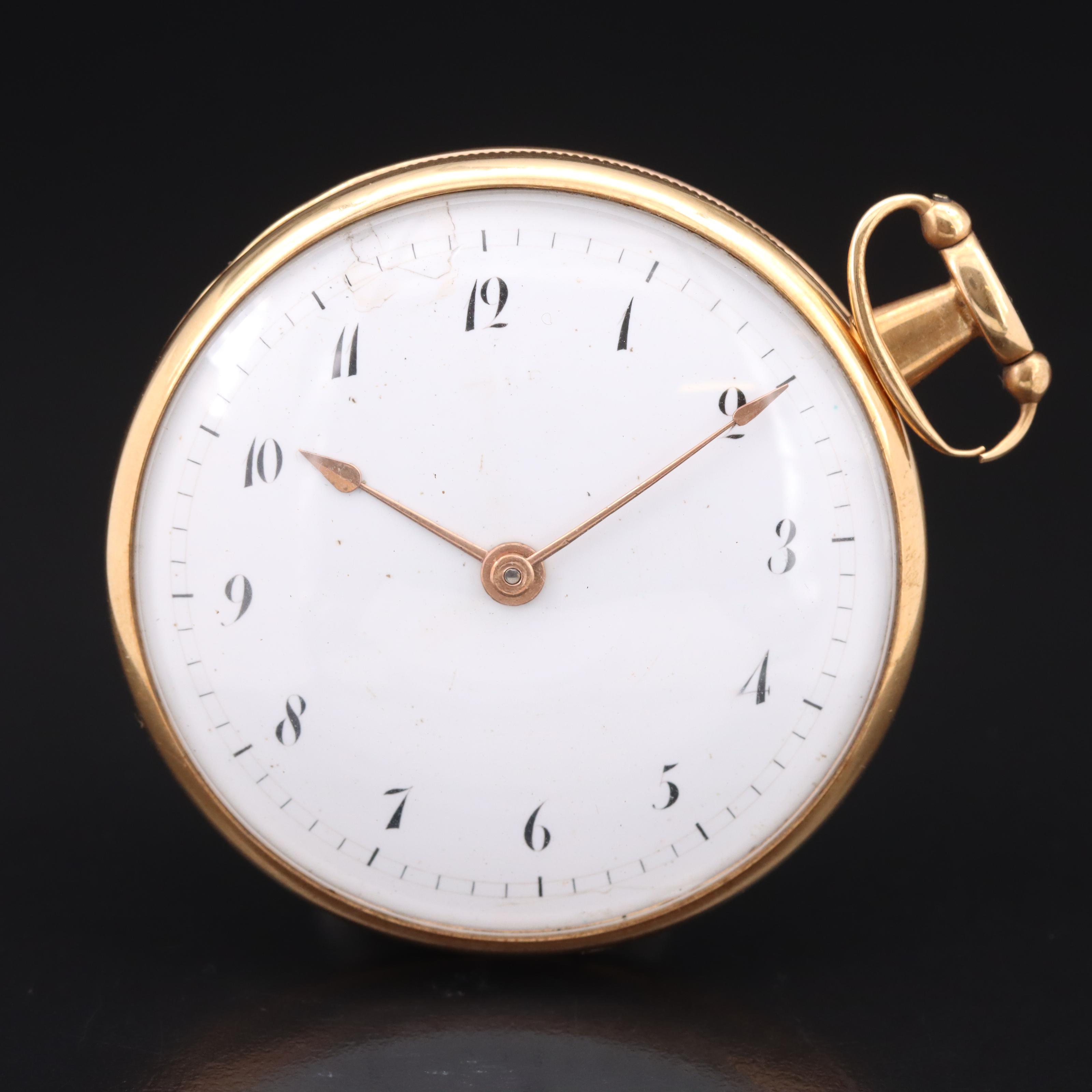 18K Key Wind Pocket Watch