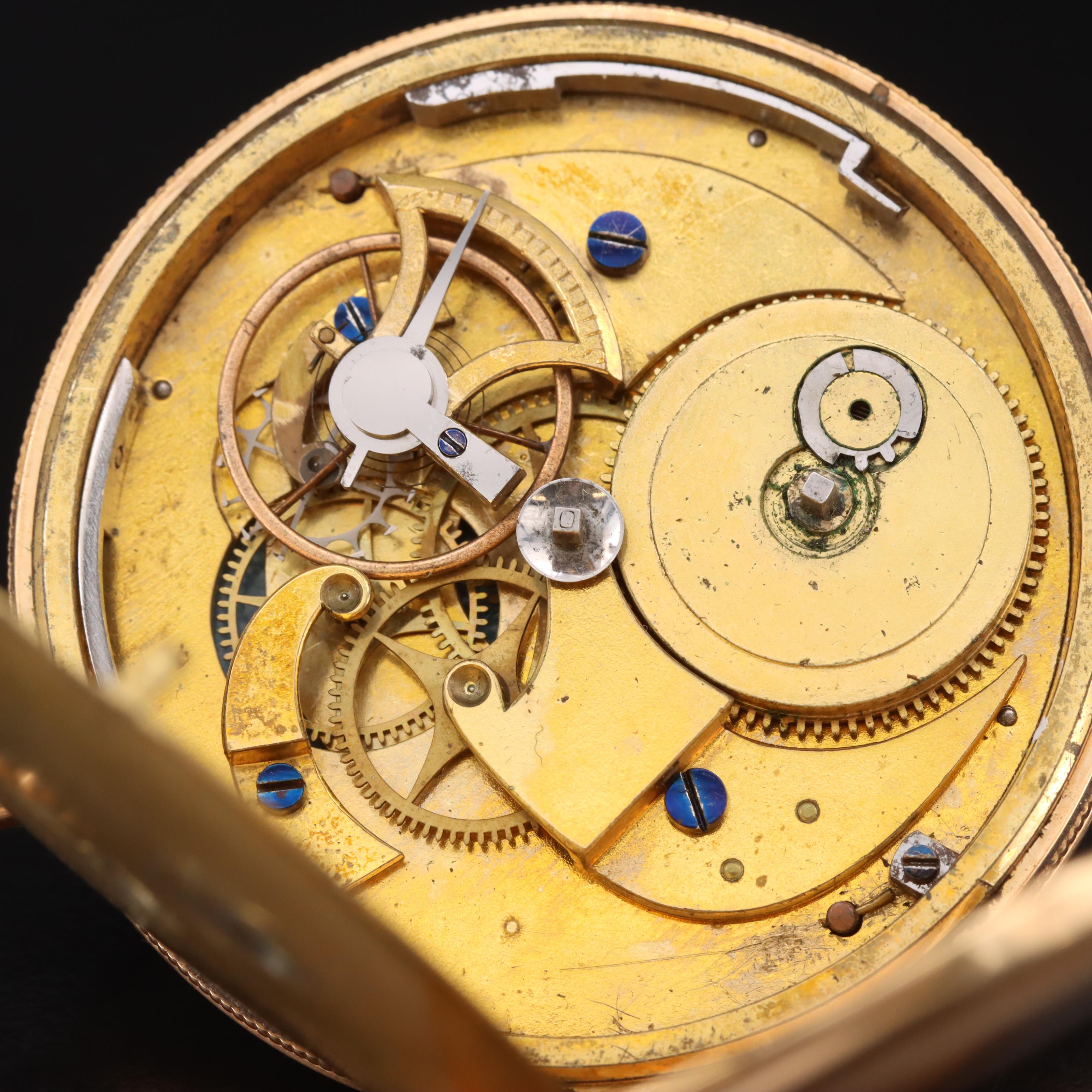 18K Key Wind Pocket Watch