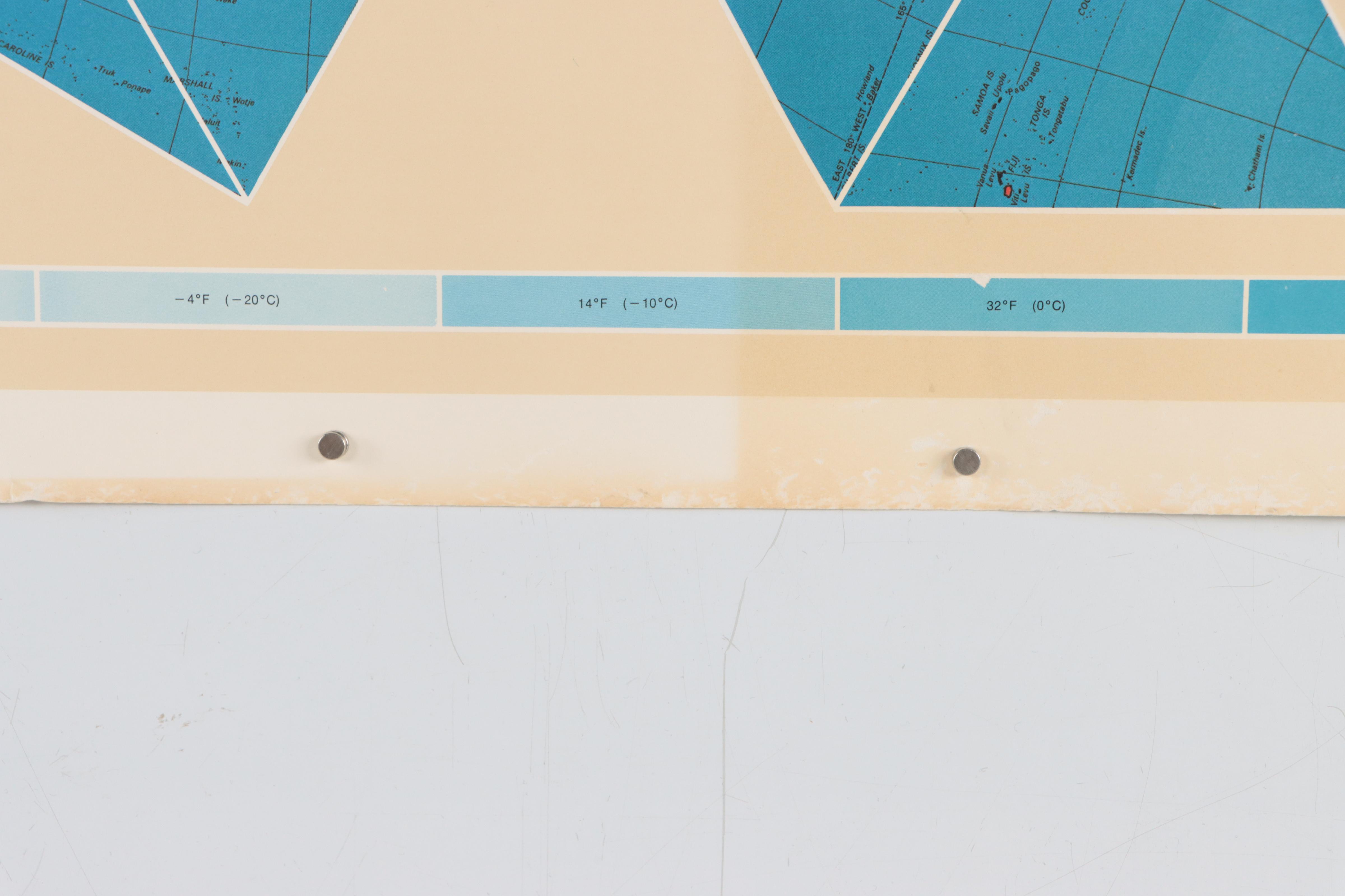 Buckminster Fuller Halftone Map "Dymaxion Airocean World Map," 1979