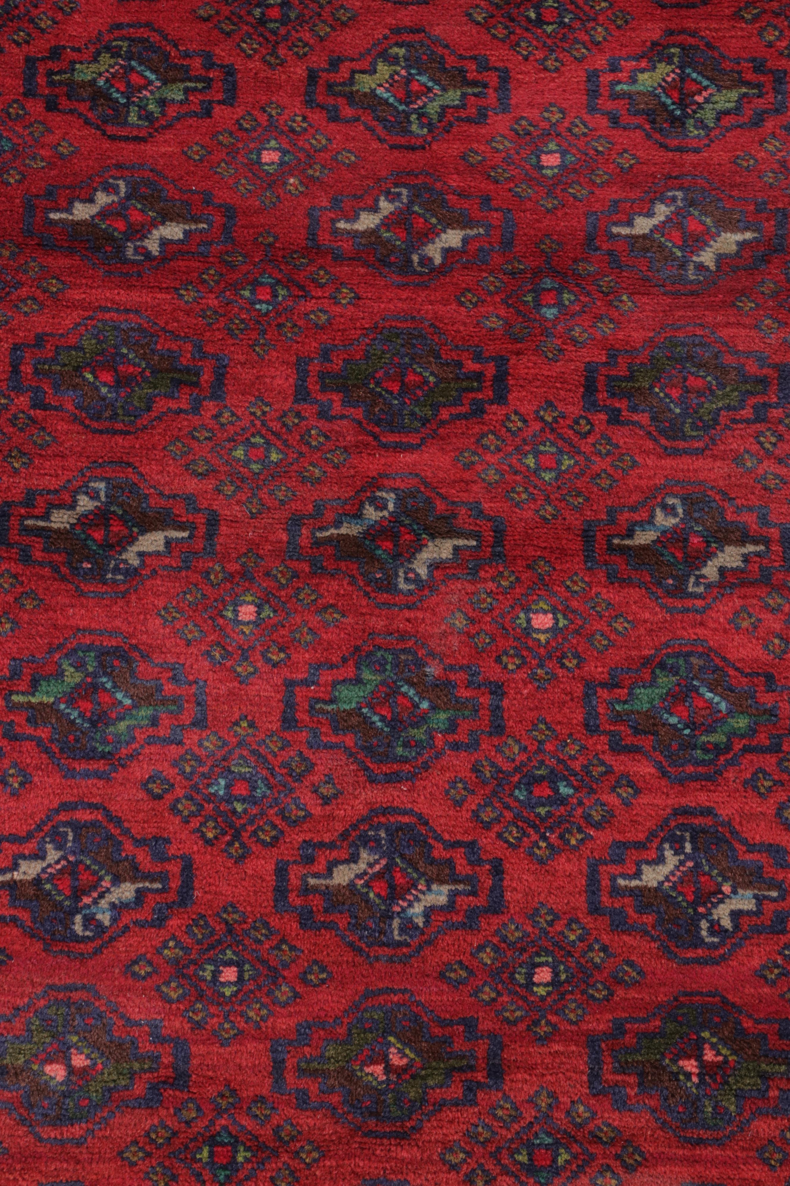 3'1 x 4'10 Hand-Knotted Afghan Turkmen Accent Rug