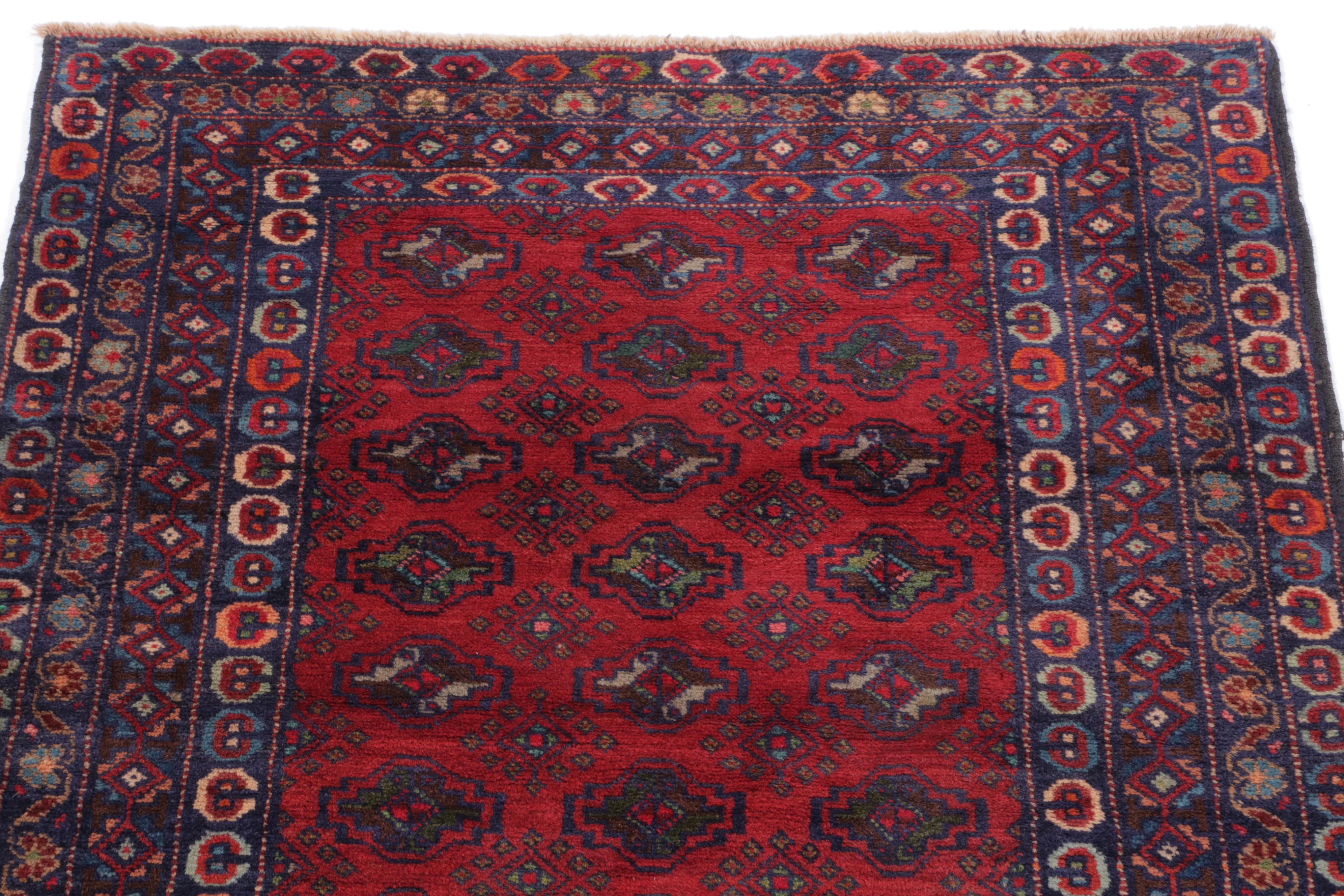 3'1 x 4'10 Hand-Knotted Afghan Turkmen Accent Rug