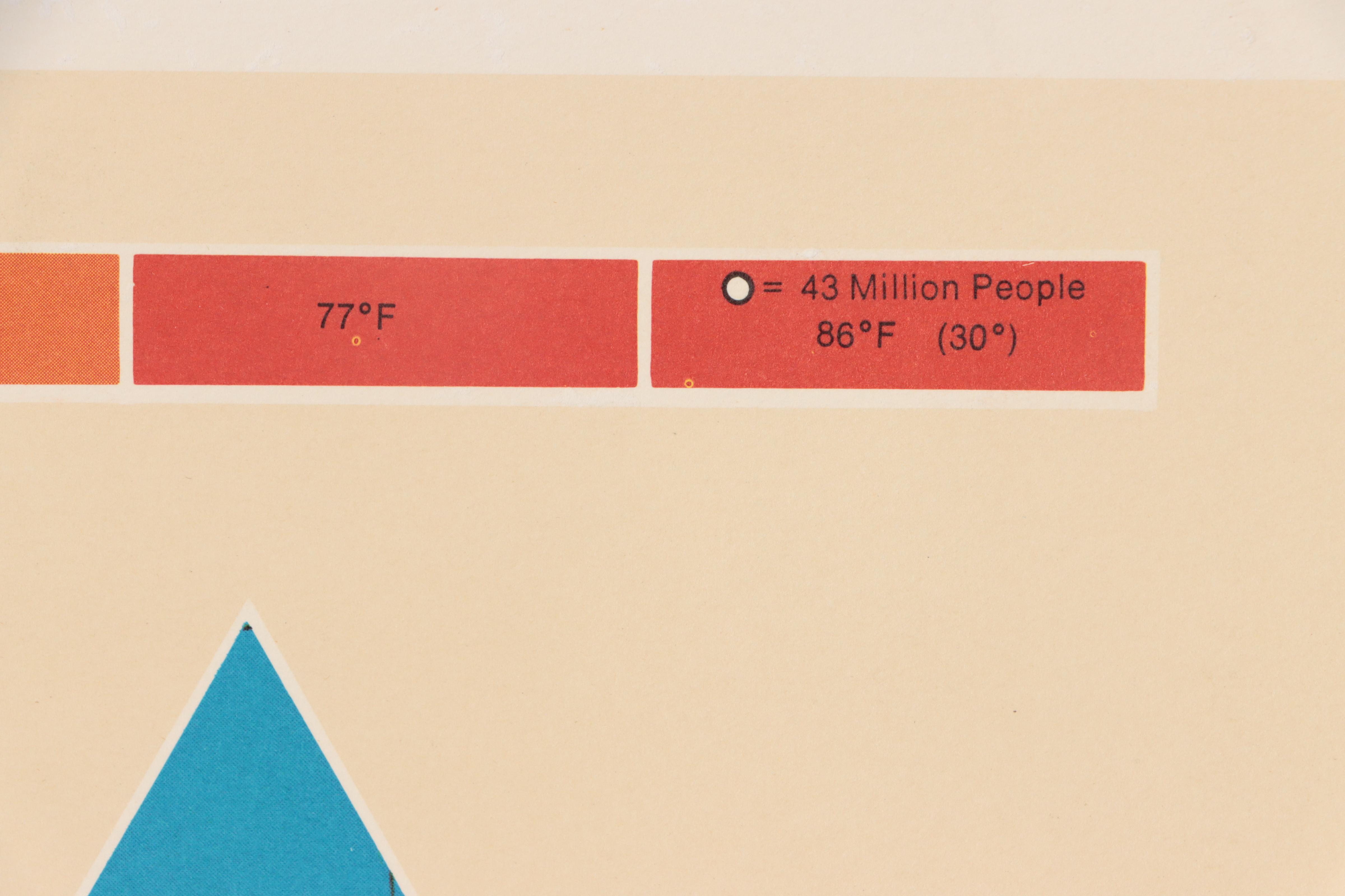 Buckminster Fuller Halftone Map "Dymaxion Airocean World Map," 1979