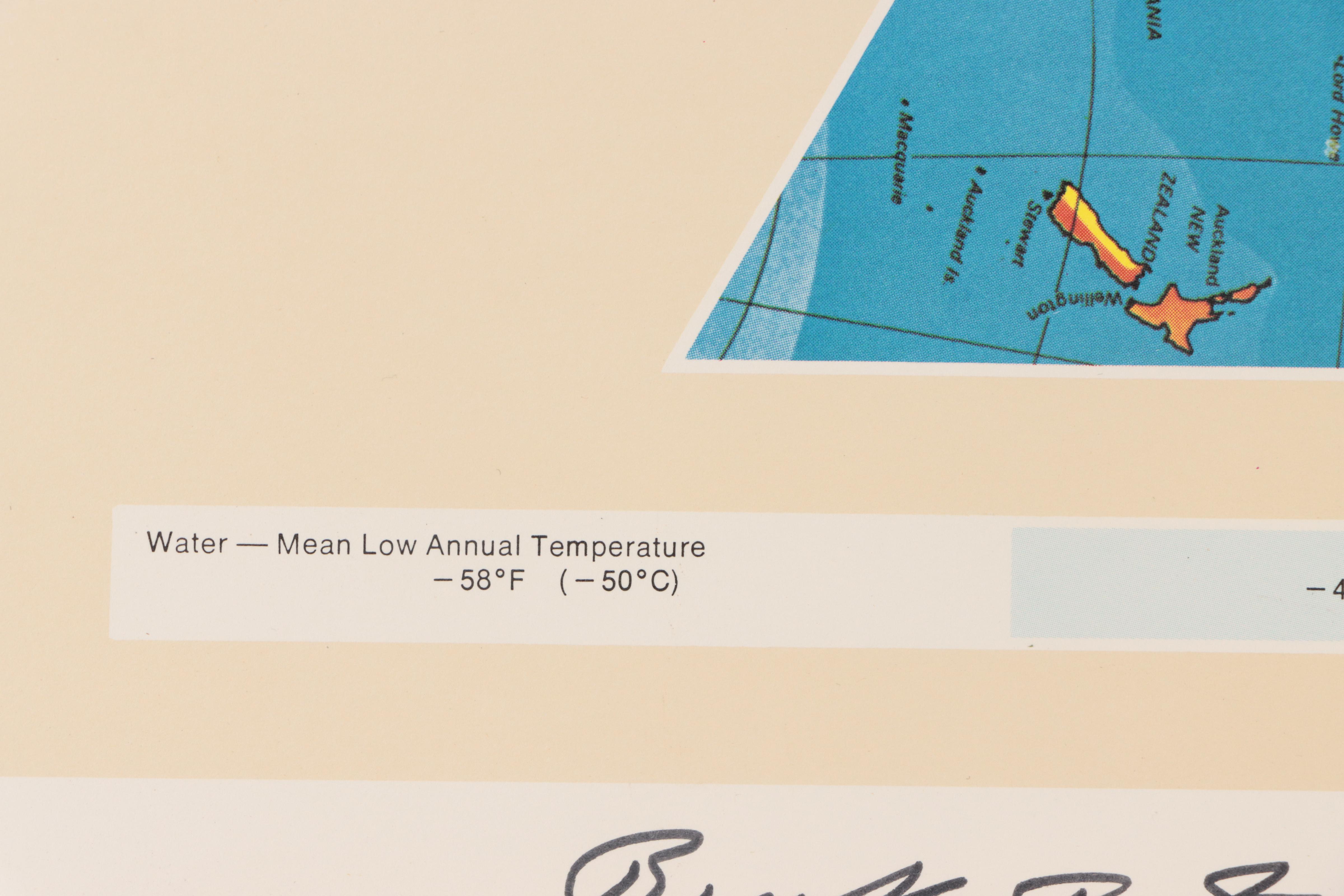 Buckminster Fuller Halftone Map "Dymaxion Airocean World Map," 1979