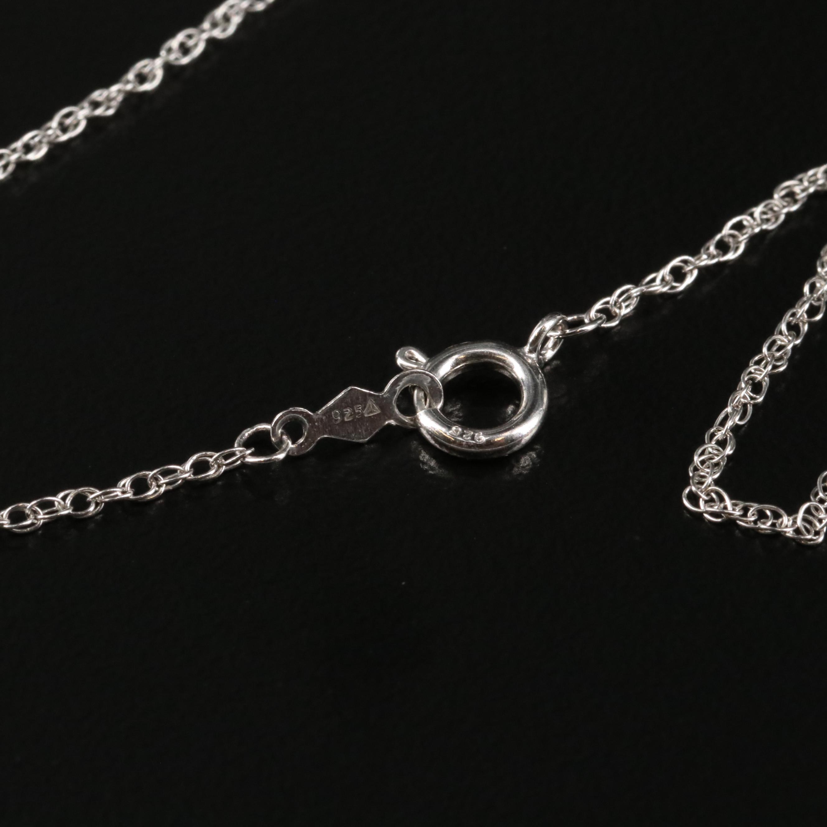 Sterling Amethyst and Sapphire Pendant Necklace