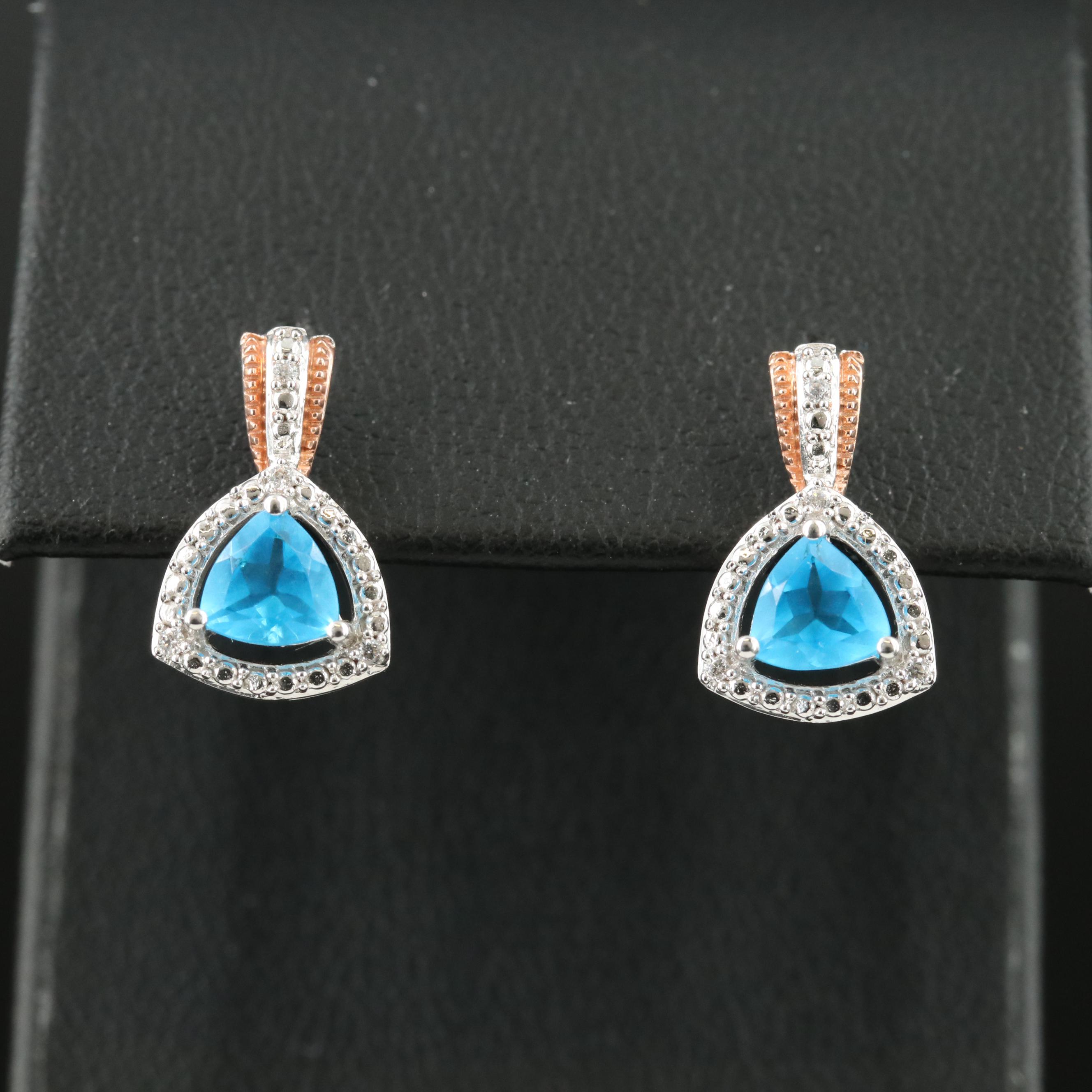 Sterling Apatite and Cubic Zirconia Earrings