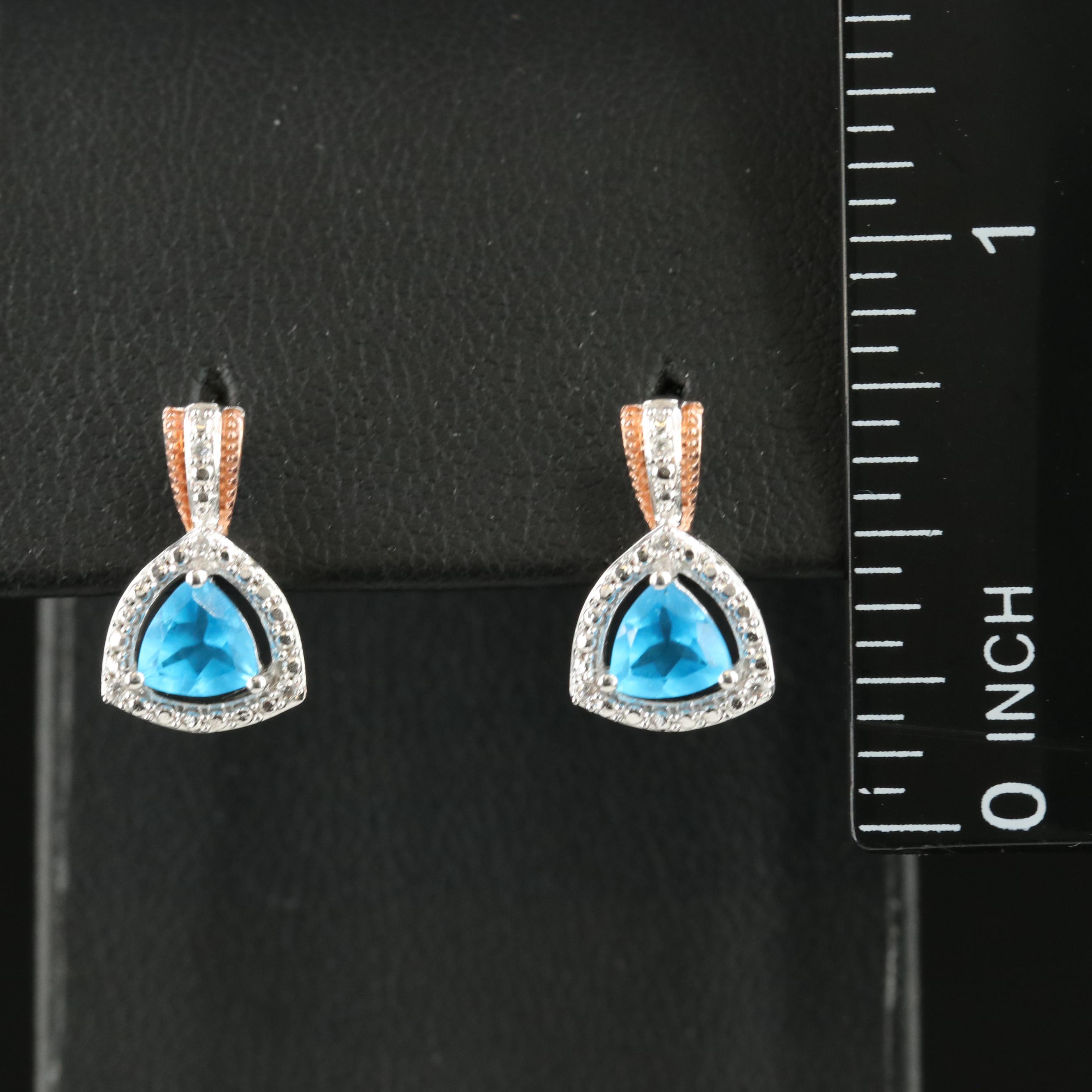 Sterling Apatite and Cubic Zirconia Earrings