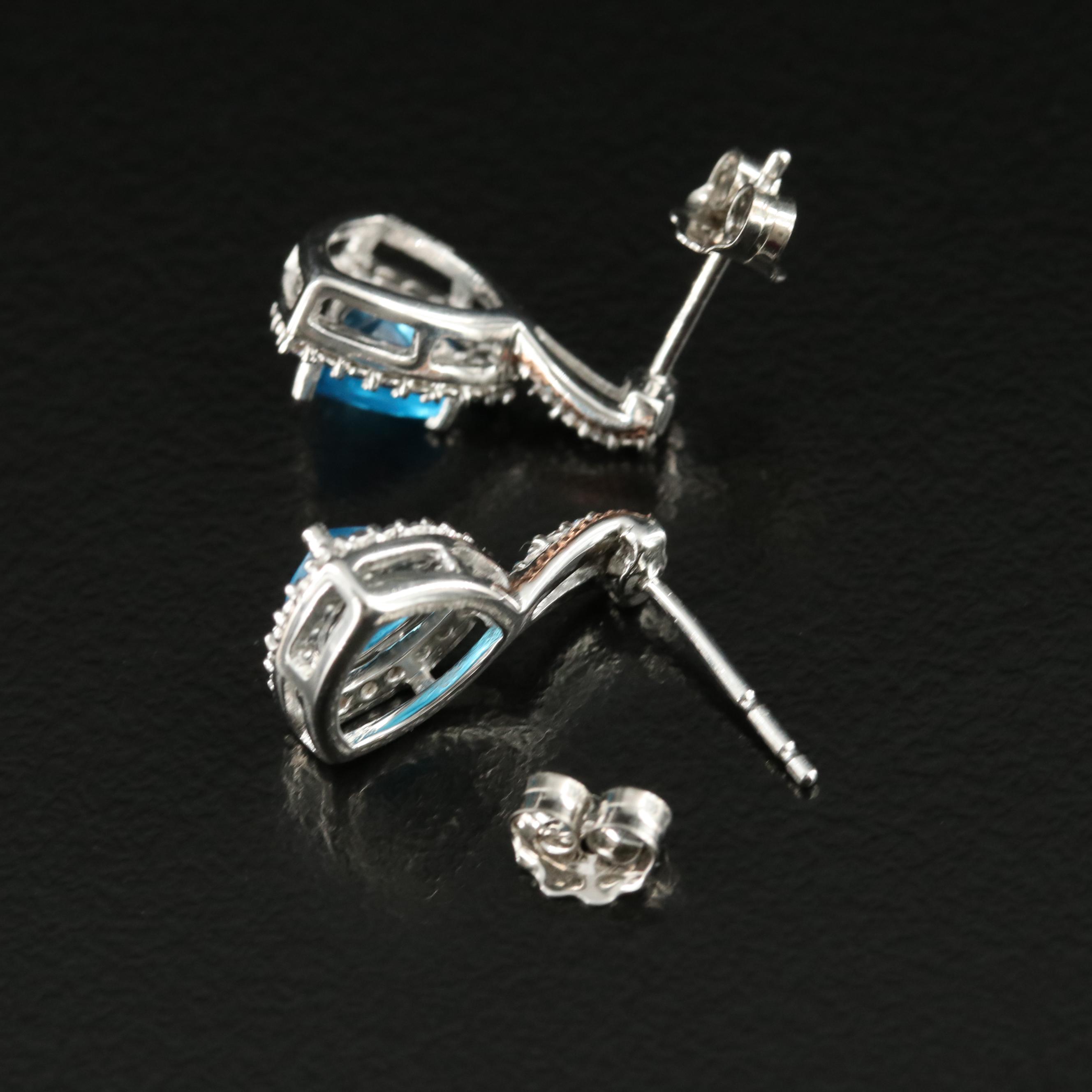 Sterling Apatite and Cubic Zirconia Earrings