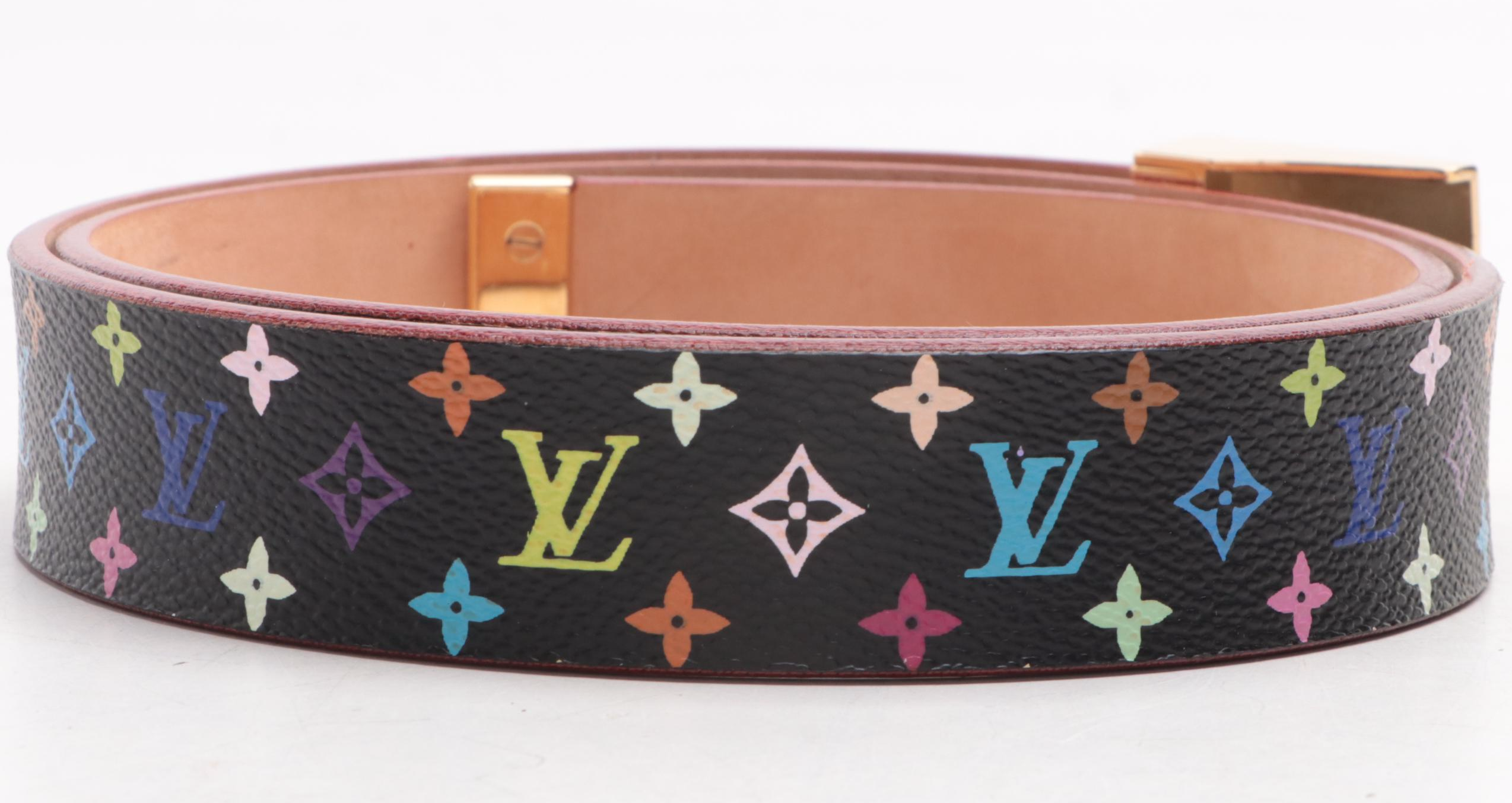 Louis Vuitton x Takashi Murakami Belt in Monogram Multicolor Coated Canvas