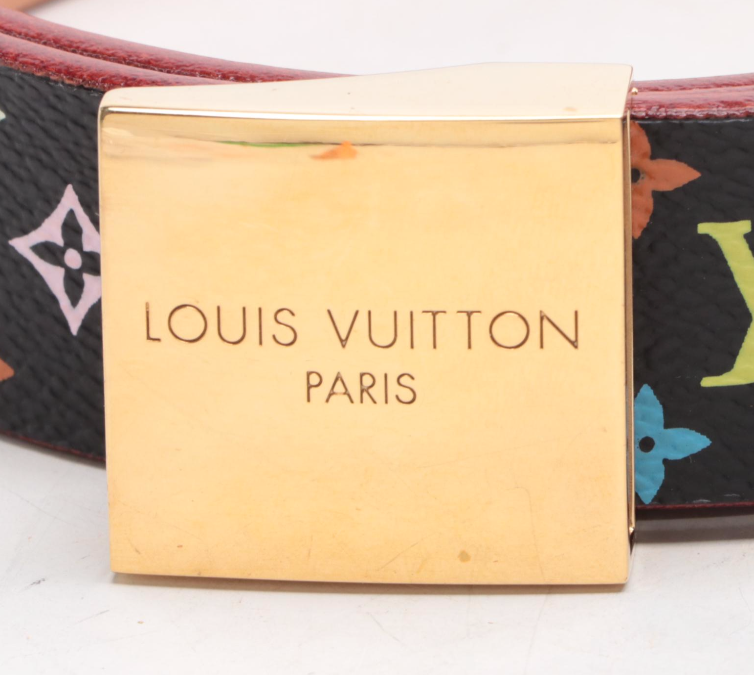 Louis Vuitton x Takashi Murakami Belt in Monogram Multicolor Coated Canvas