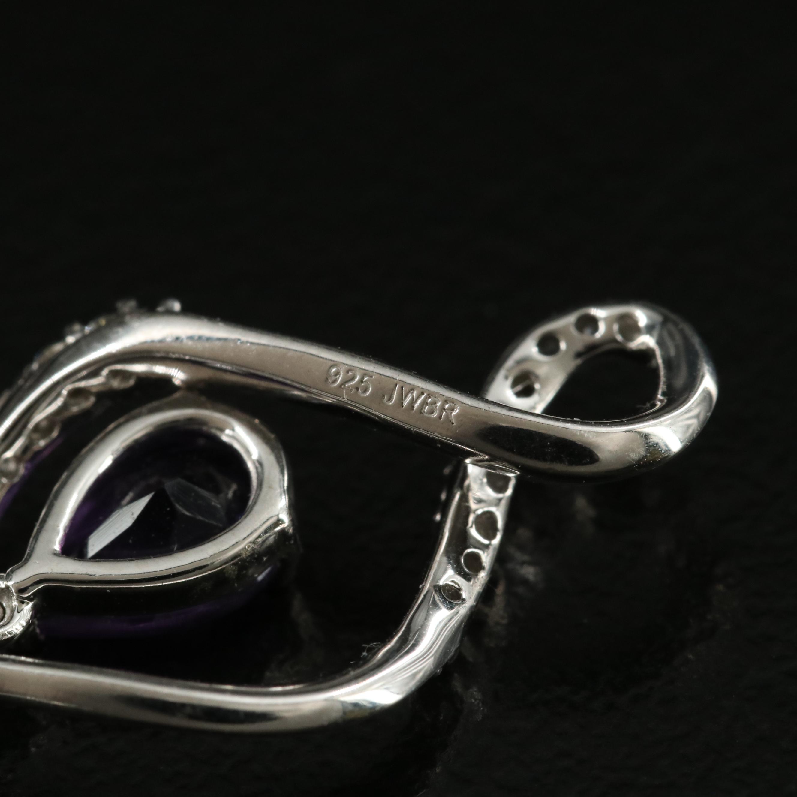 Sterling Amethyst and Sapphire Earrings