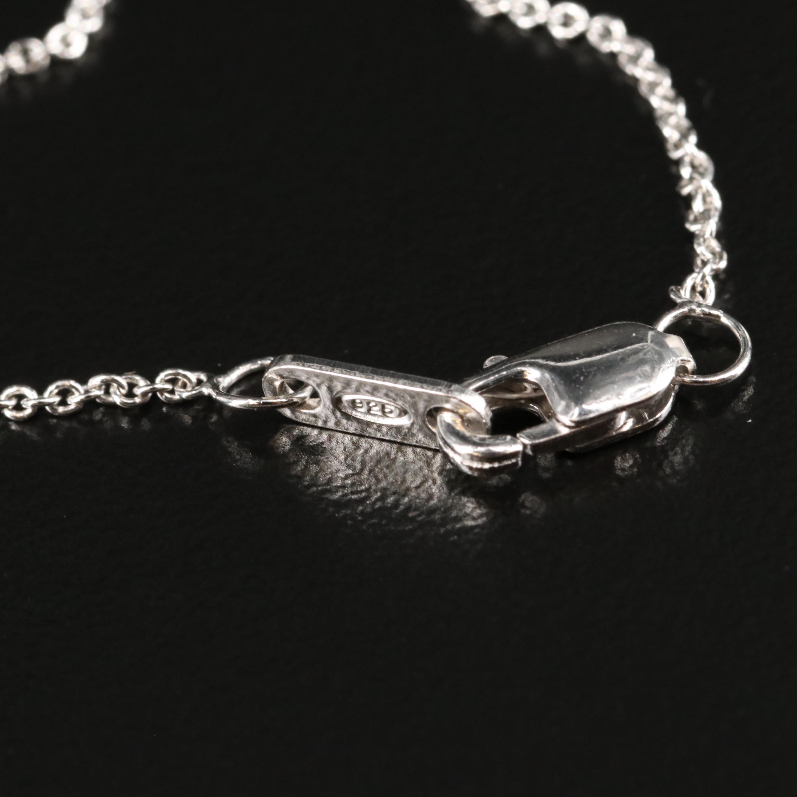 Sterling Peridot, Aquamarine and Sapphire Pendant Necklace