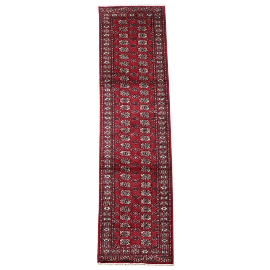 2'9 x 12'2 Hand-Knotted Afghan Bokhara Turkmen Gul Carpet Runner