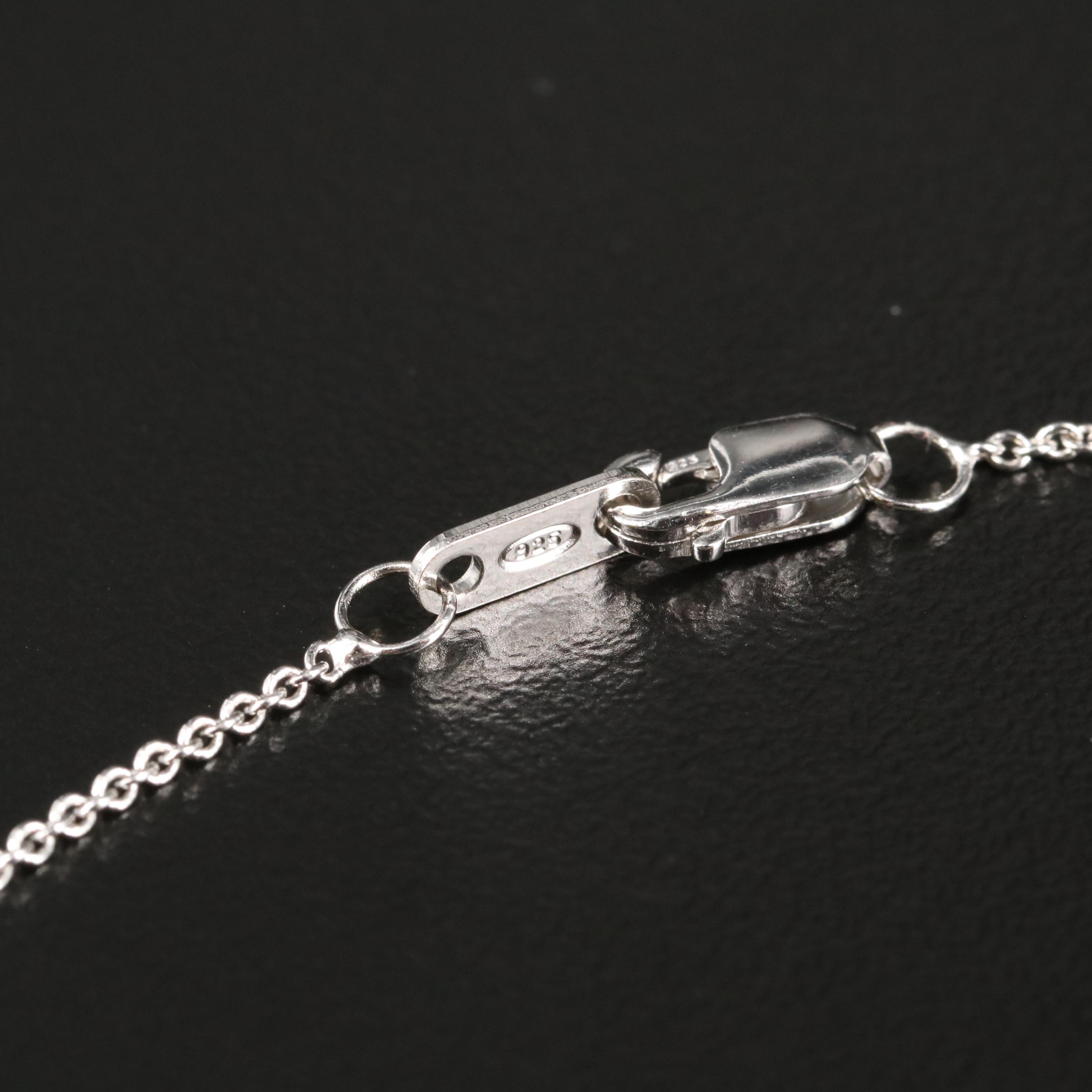 Sterling Topaz and Sapphire Cluster Pendant Necklace