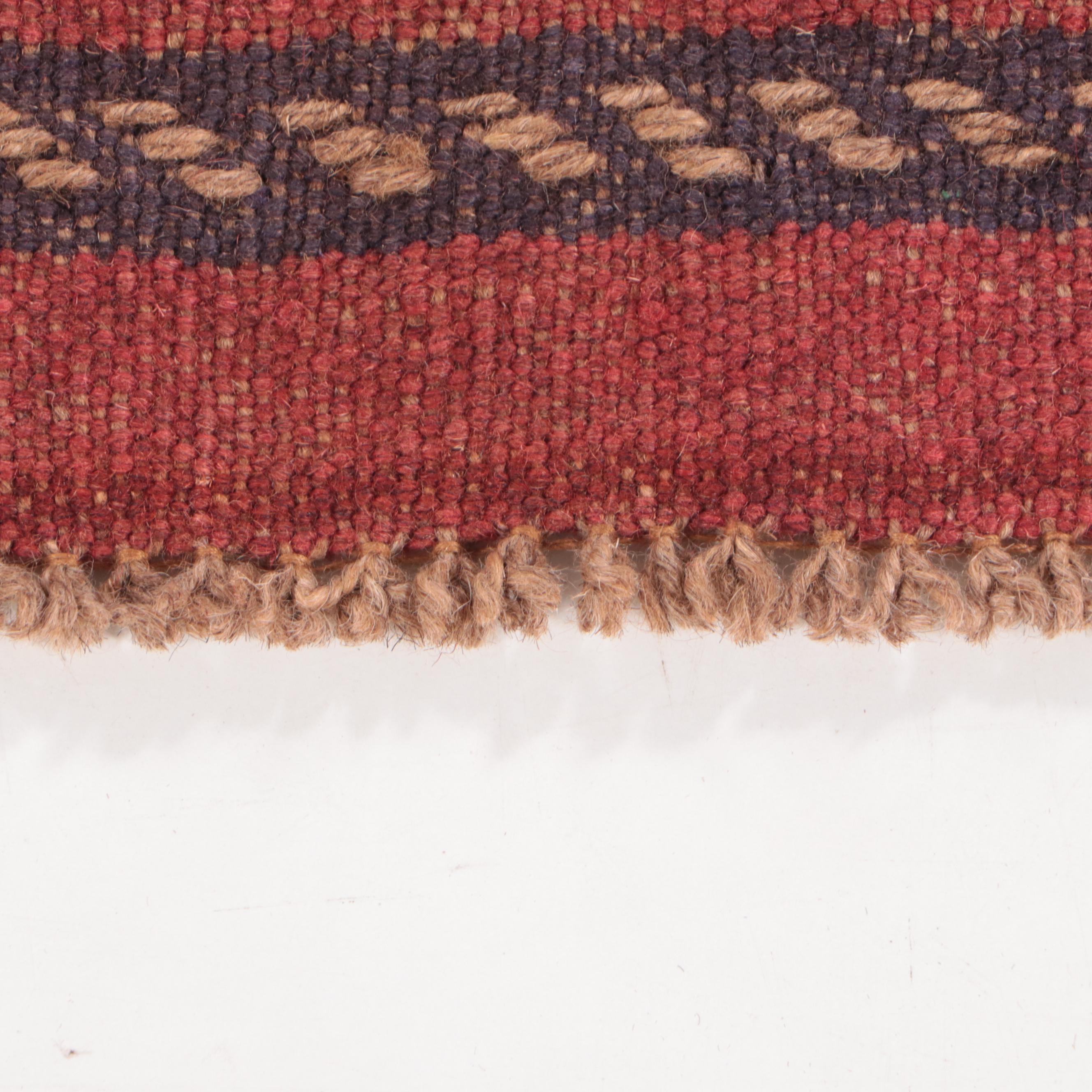 1'10 x 8'1 Hand-Knotted Afghan Mixed Technique Carpet Runner