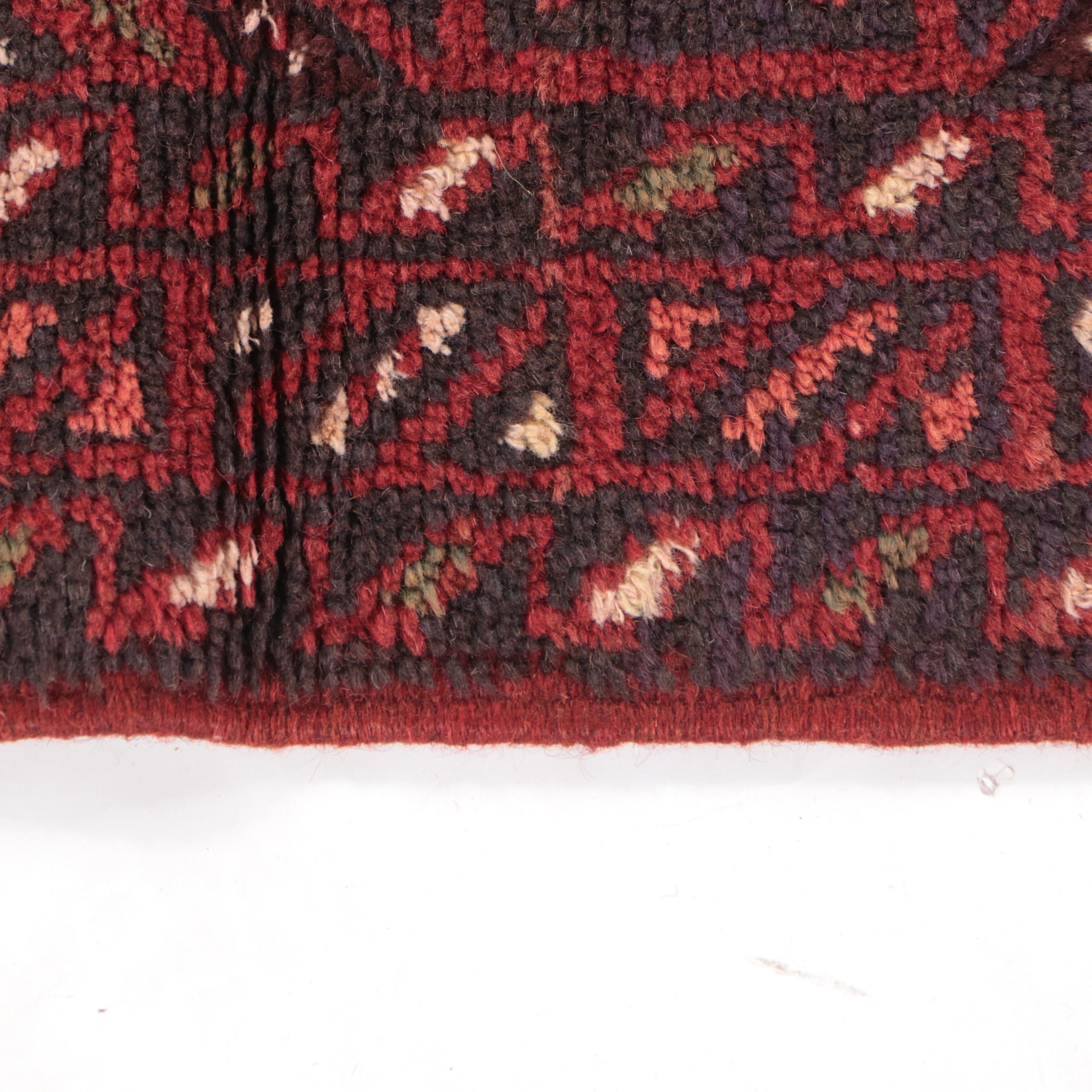 1'10 x 8'1 Hand-Knotted Afghan Mixed Technique Carpet Runner