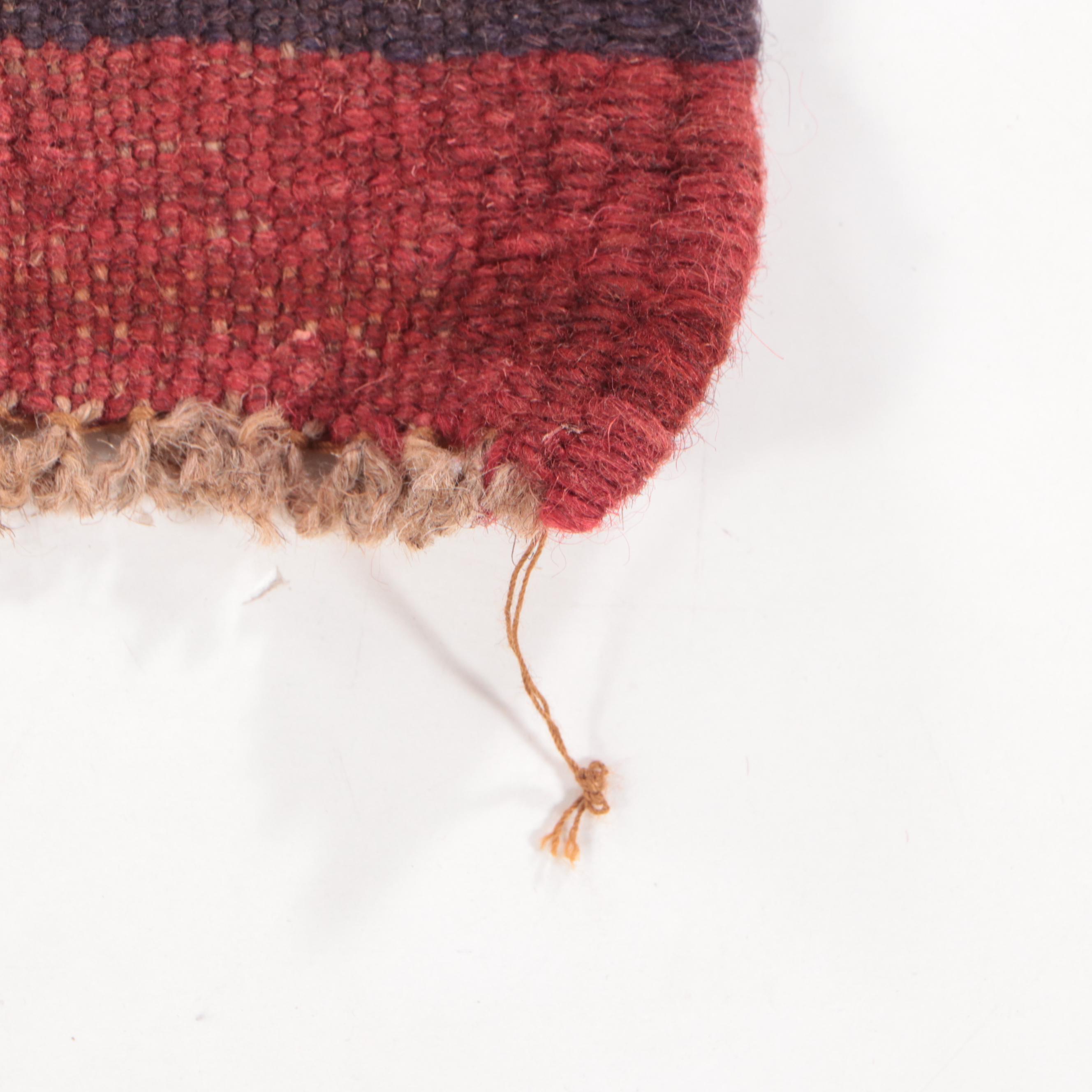 1'10 x 8'1 Hand-Knotted Afghan Mixed Technique Carpet Runner