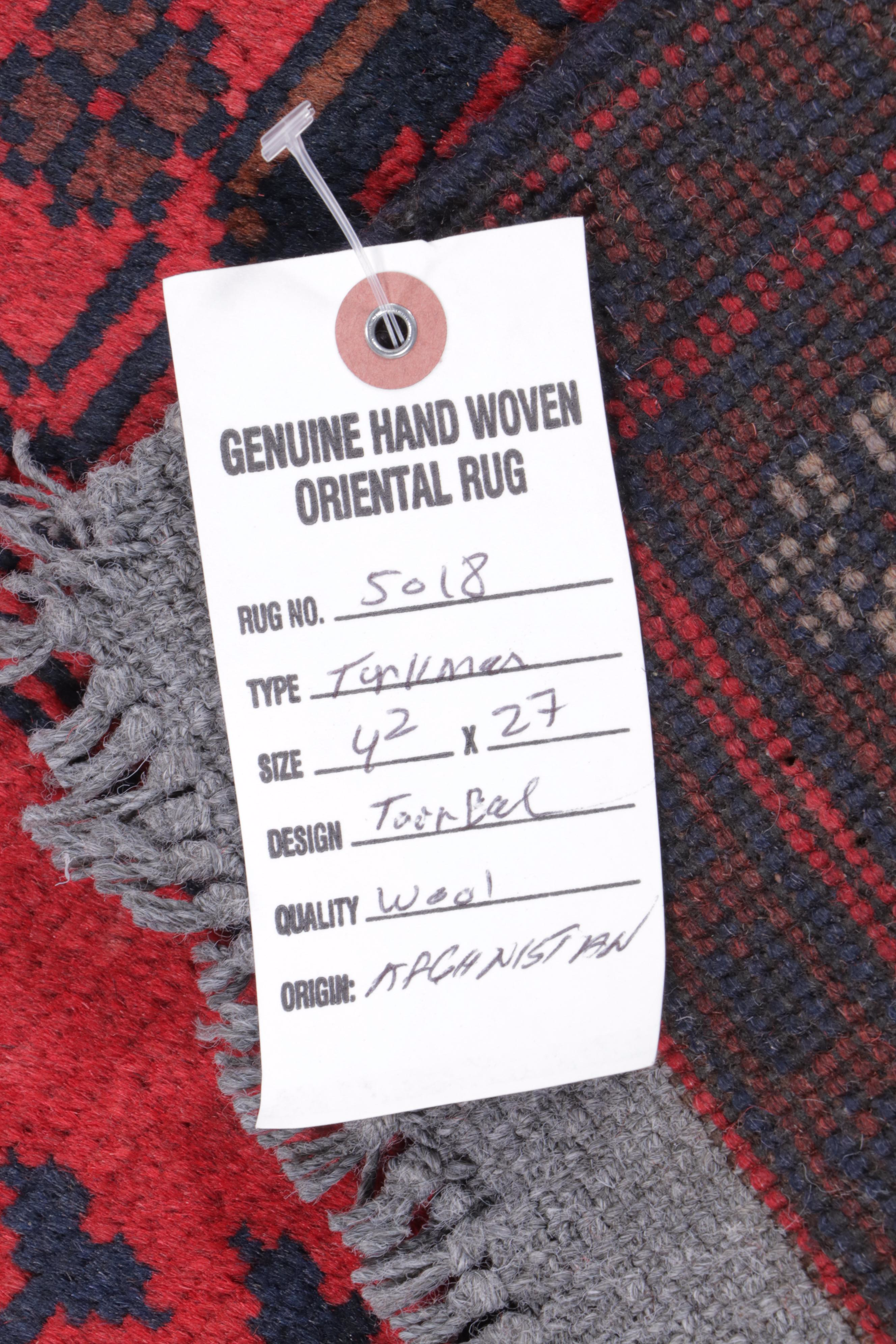 2'8 x 4'3 Hand-Knotted Afghan Kunduz Accent Rug