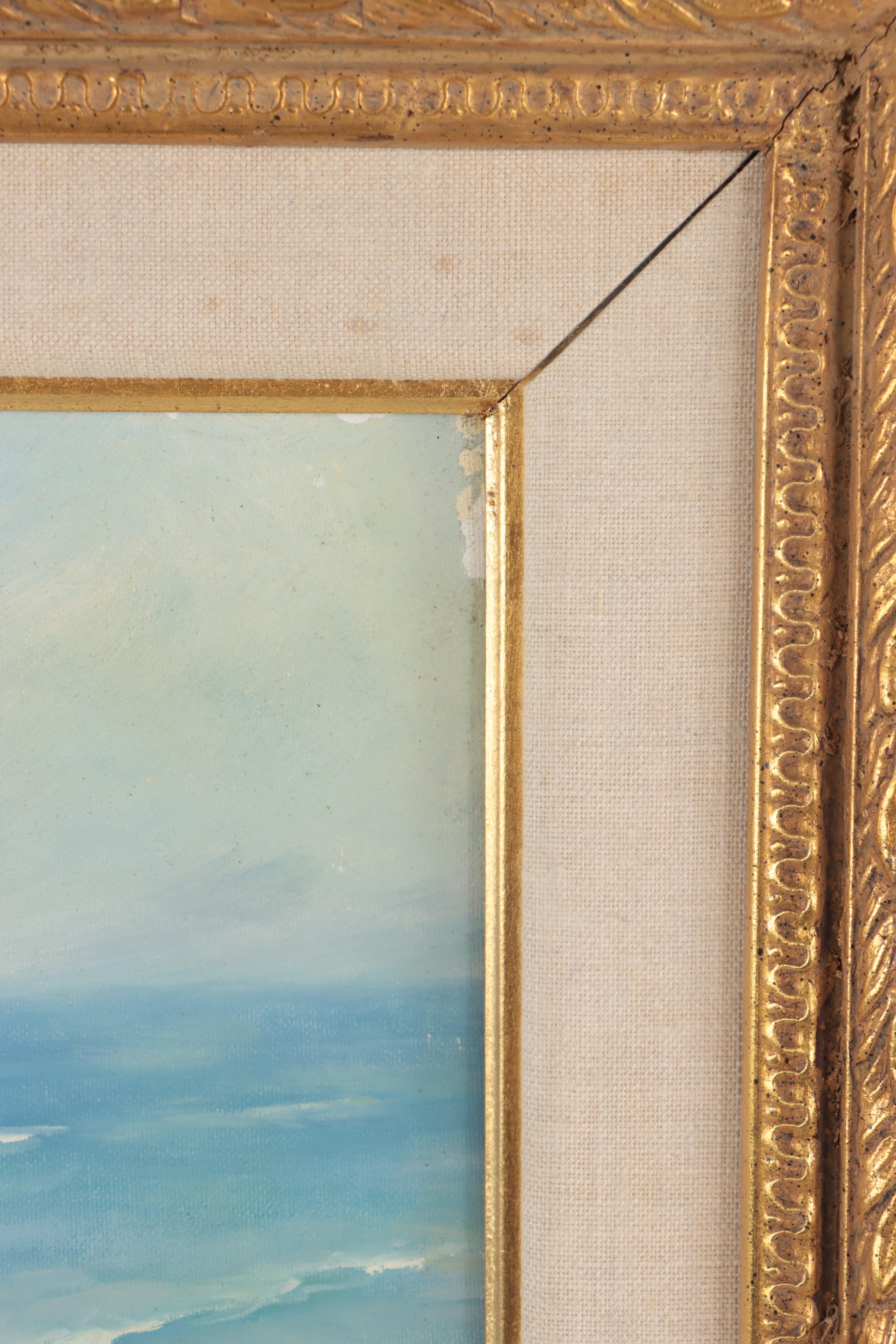 Andrea Dori Oil Painting of Children on the Beach After Hélène Léveillée