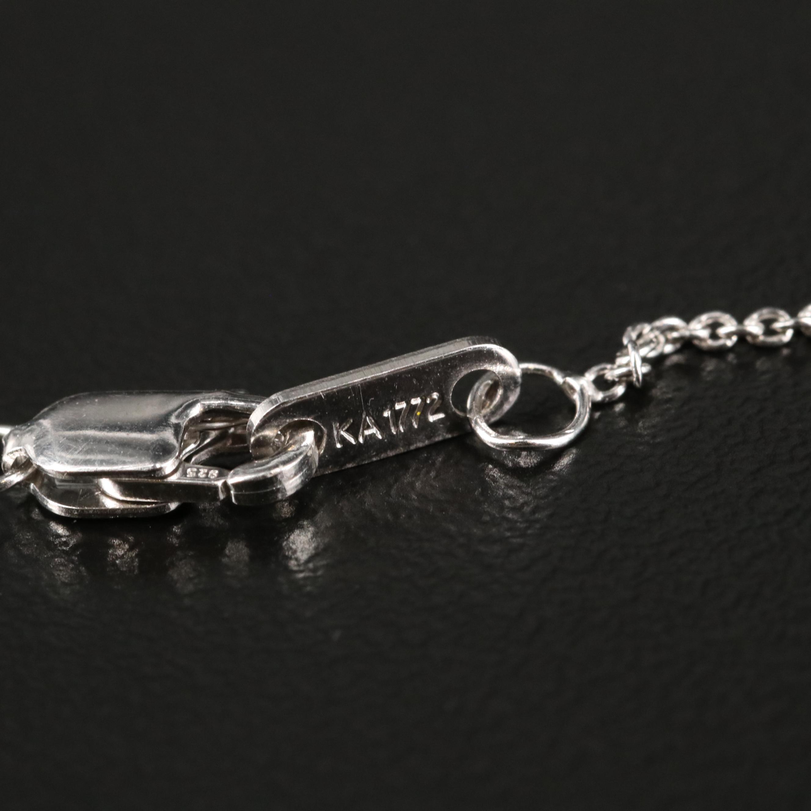 Sterling Sapphire Drop Pendant Necklace