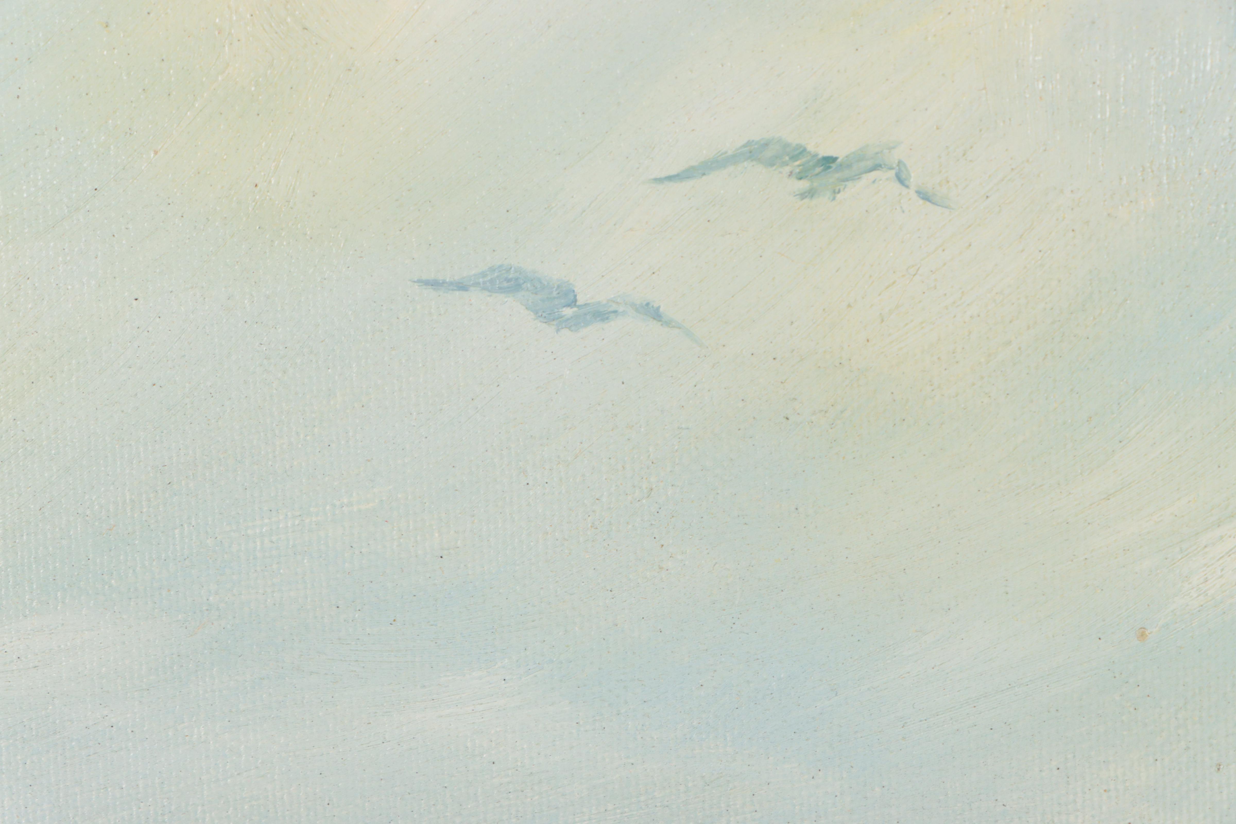 Andrea Dori Oil Painting of Children on the Beach After Hélène Léveillée