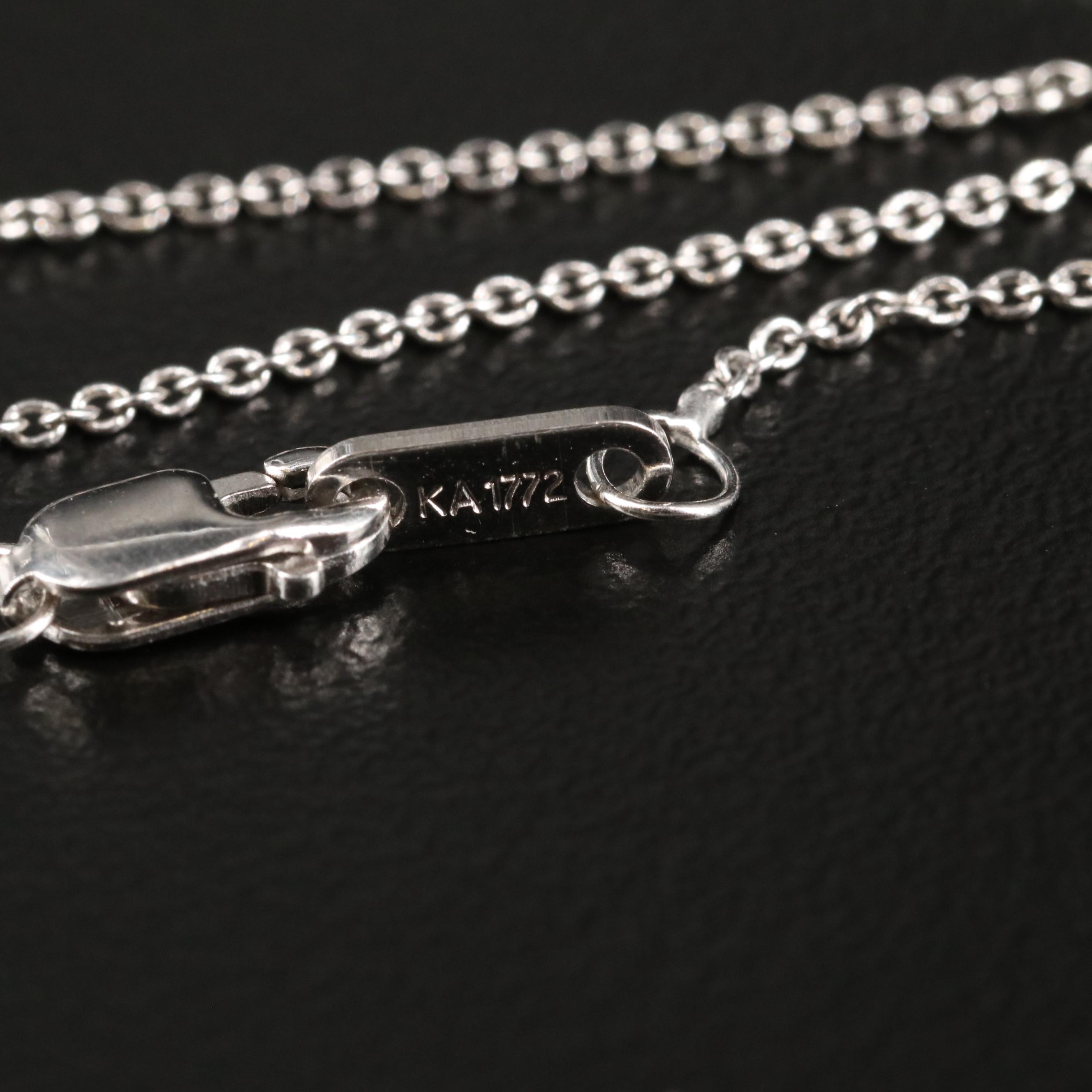 Sterling Sapphire Drop Pendant Necklace