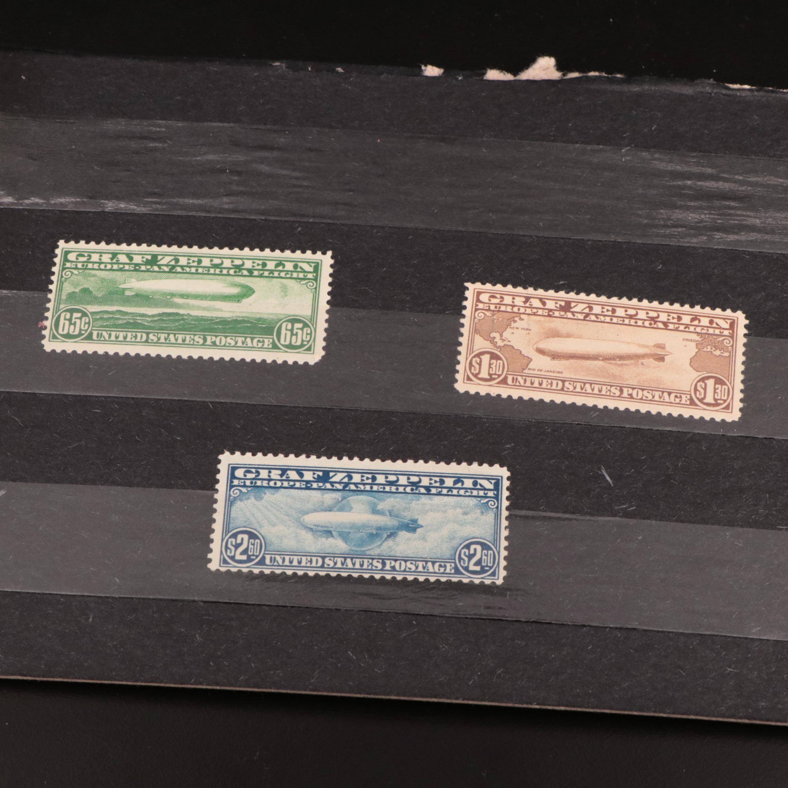 Three 1930 Graf Zeppelin MNH Postage Stamps