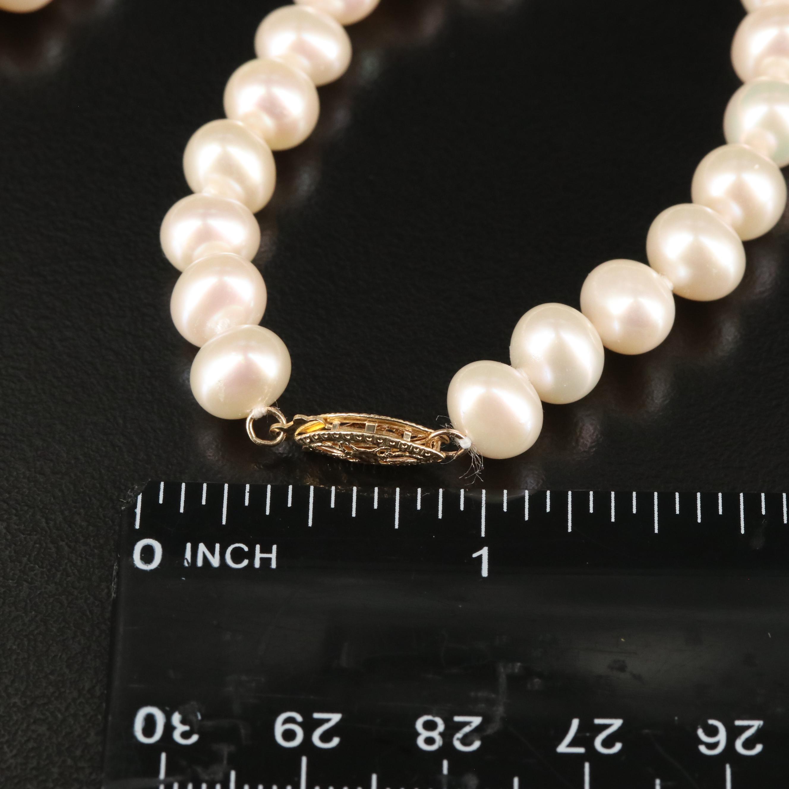 Pearl Necklace with 14K Clasp