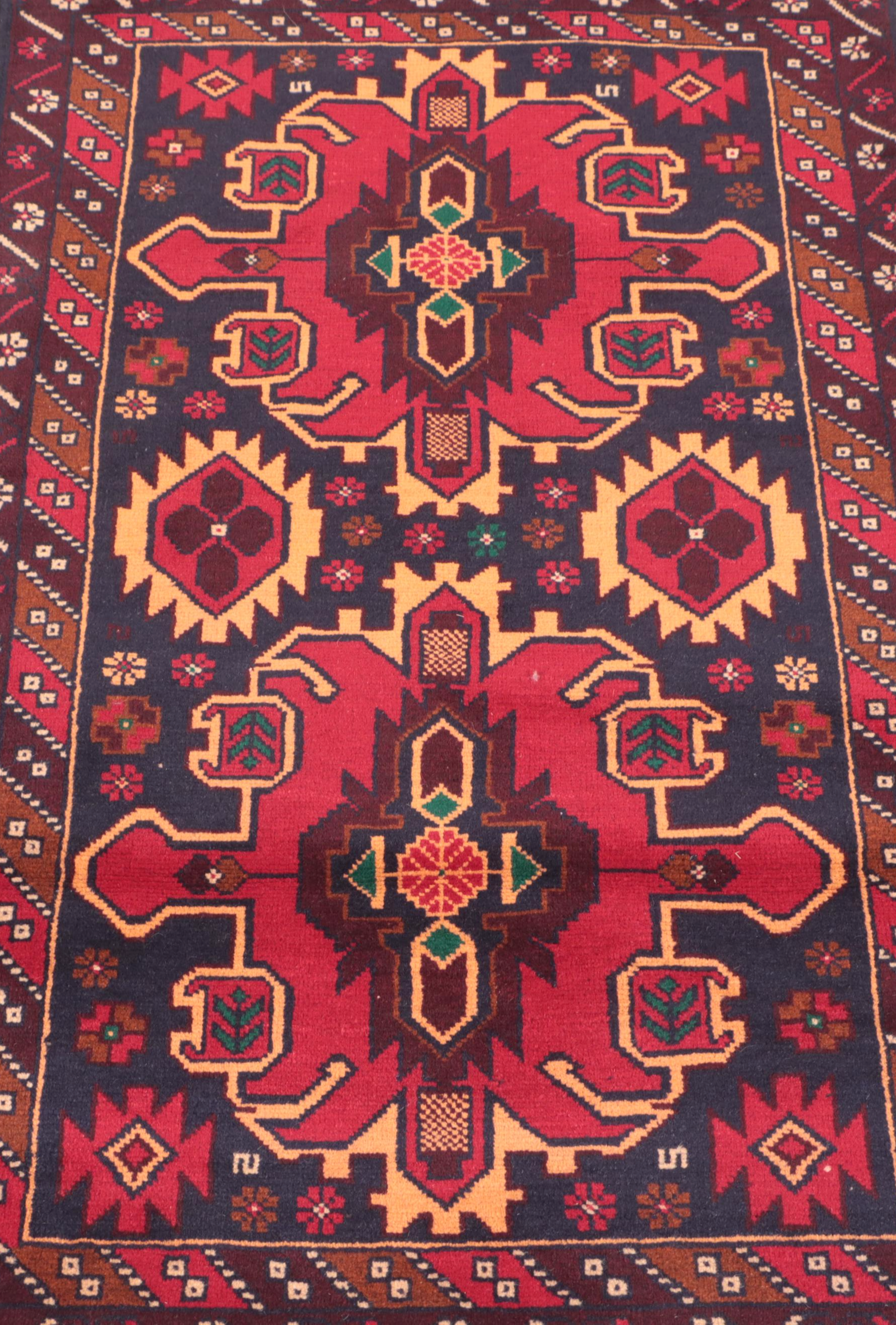 3' x 4'11 Hand-Knotted Afghan Taimani Accent Rug