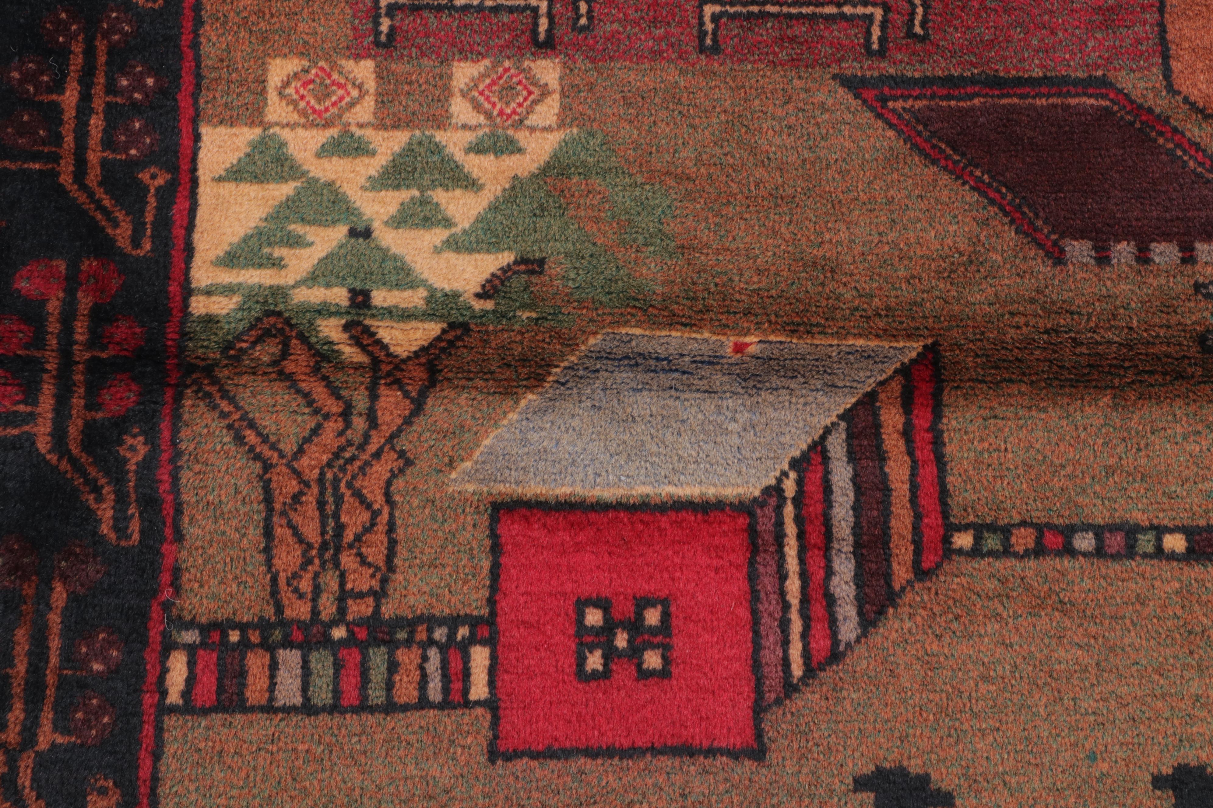 3' x 4'8 Hand-Knotted Afghan Pictorial Accent Rug