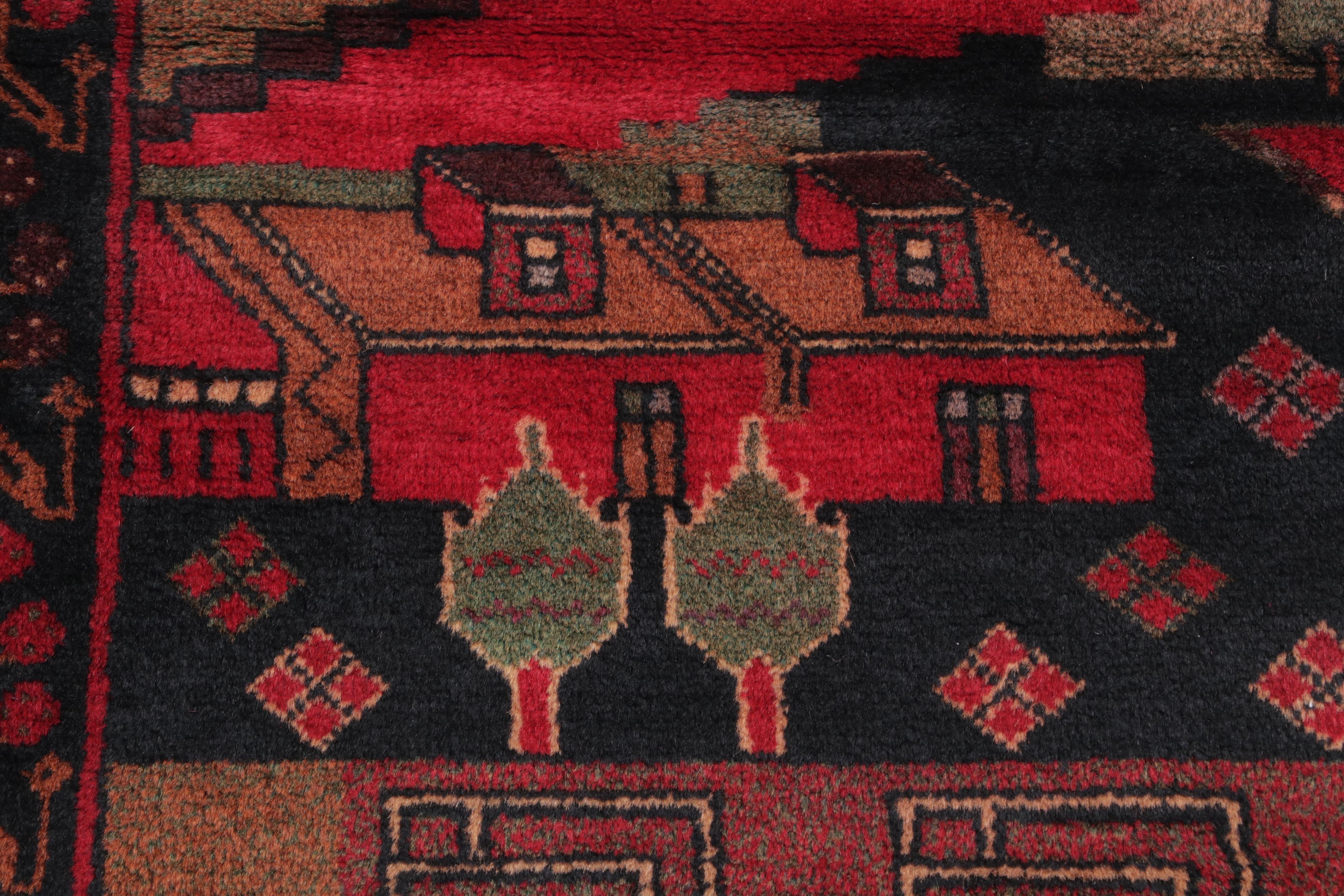 3' x 4'8 Hand-Knotted Afghan Pictorial Accent Rug