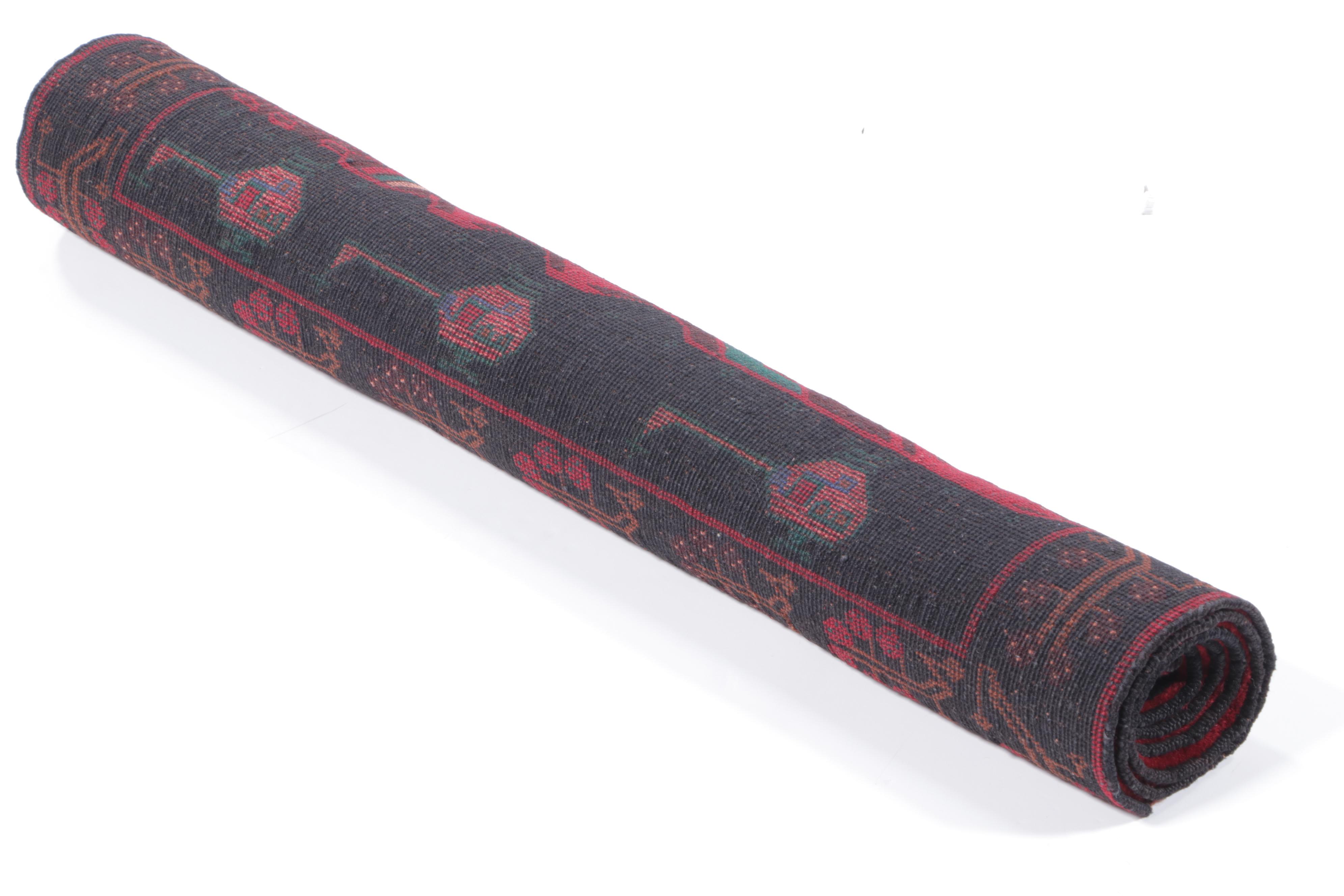 3' x 4'8 Hand-Knotted Afghan Pictorial Accent Rug